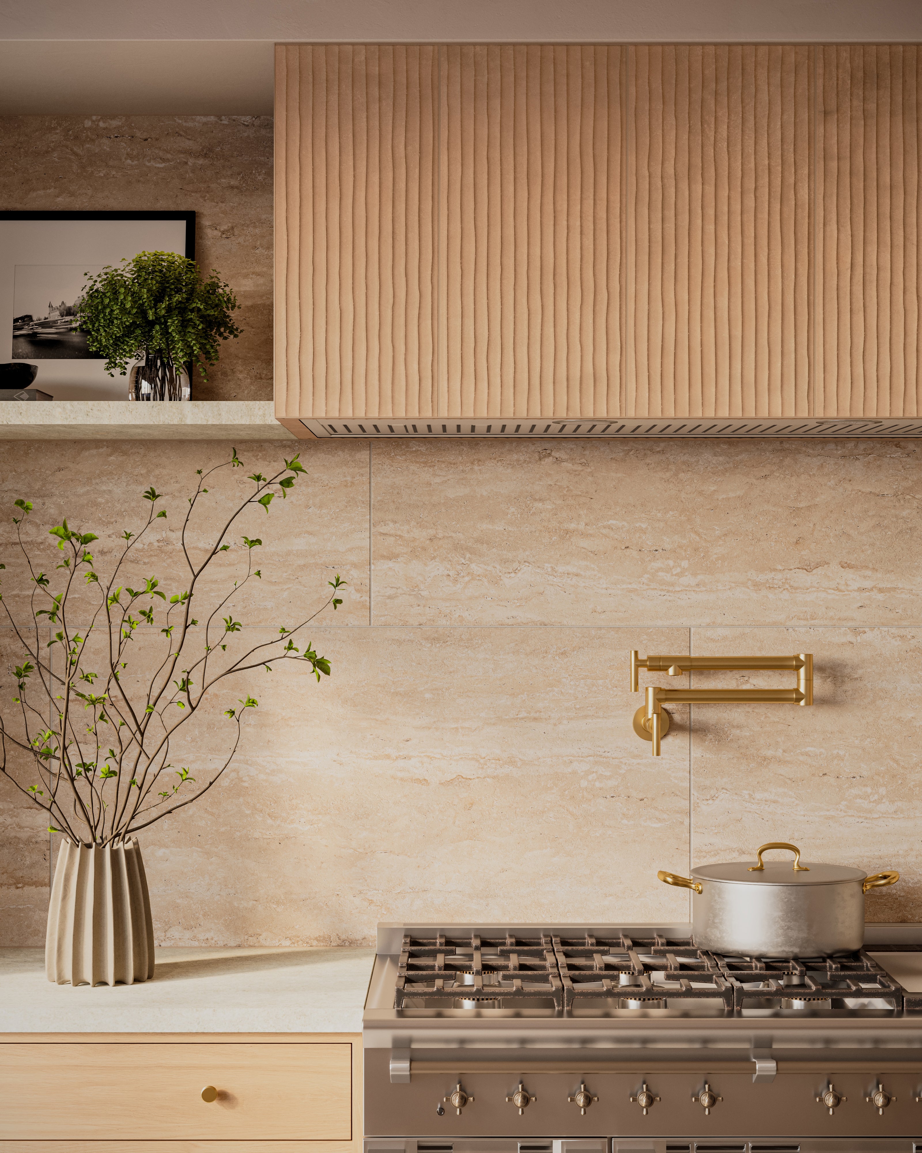 Kai 12x24 Flute Porcelain Tile in Almond