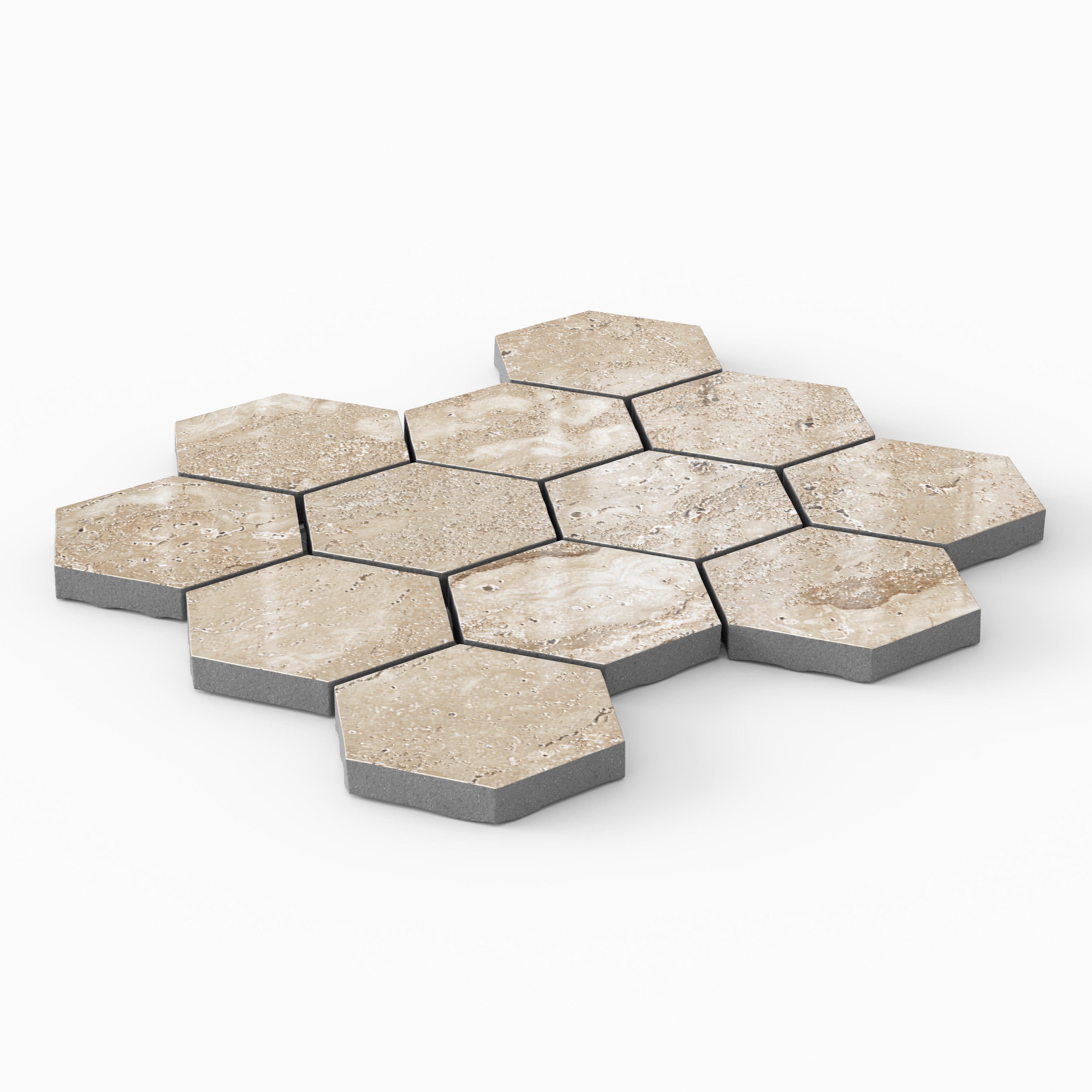 Marlow 3x3 Polished Porcelain Hexagon Mosaic Tile in Navona