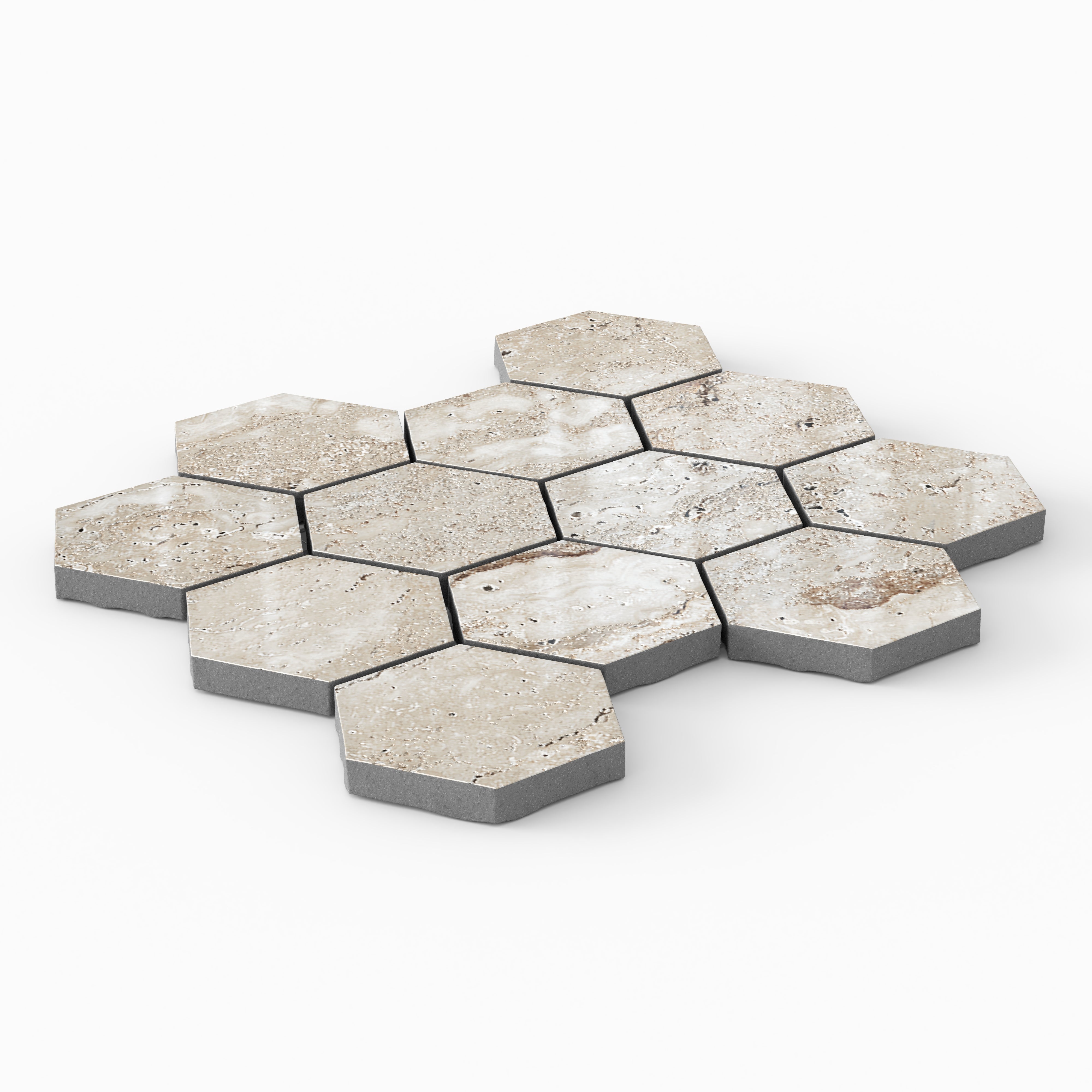 Marlow 3x3 Polished Porcelain Hexagon Mosaic Tile in Silver
