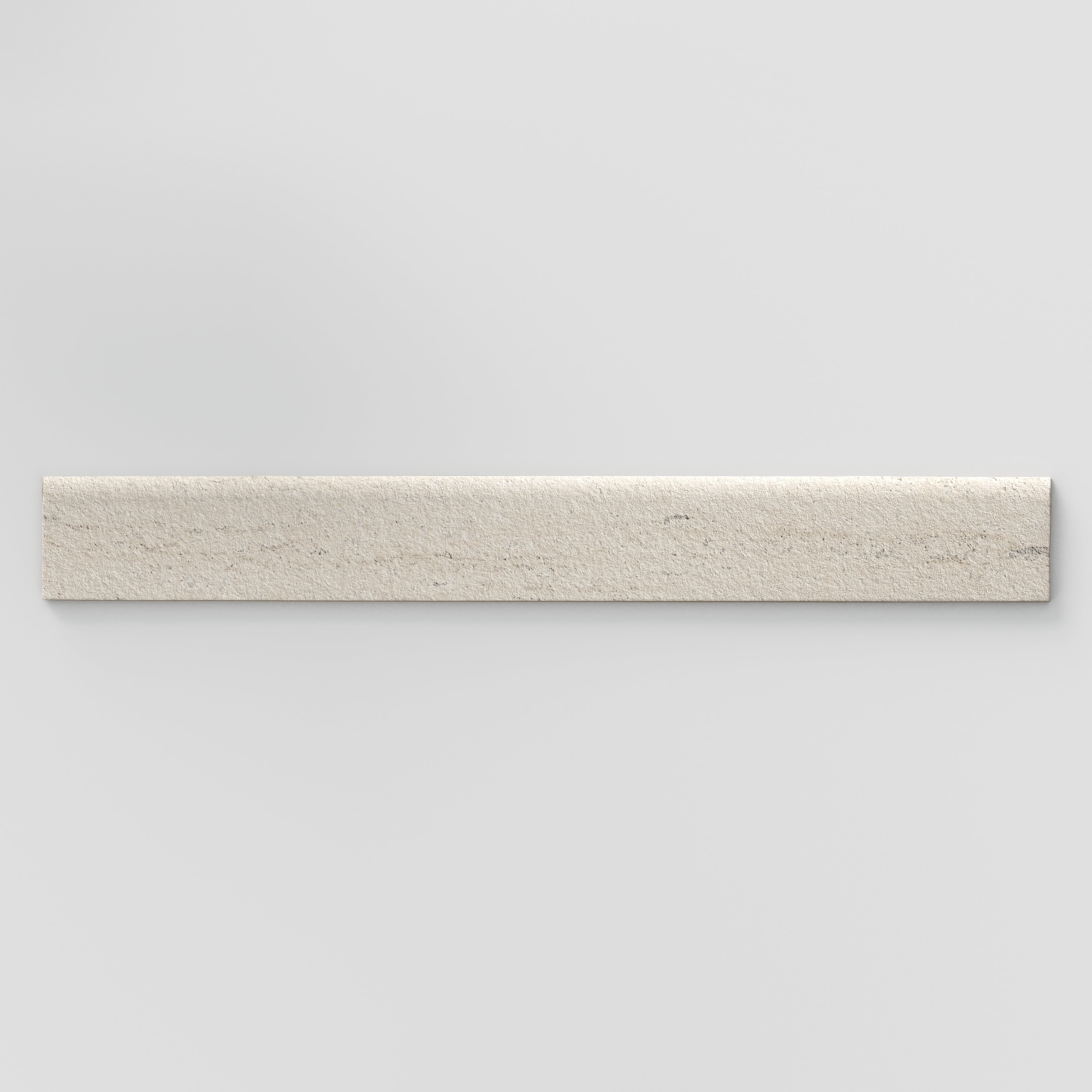 Vesper 3x24 Matte Porcelain Bullnose Tile in Strata Beige