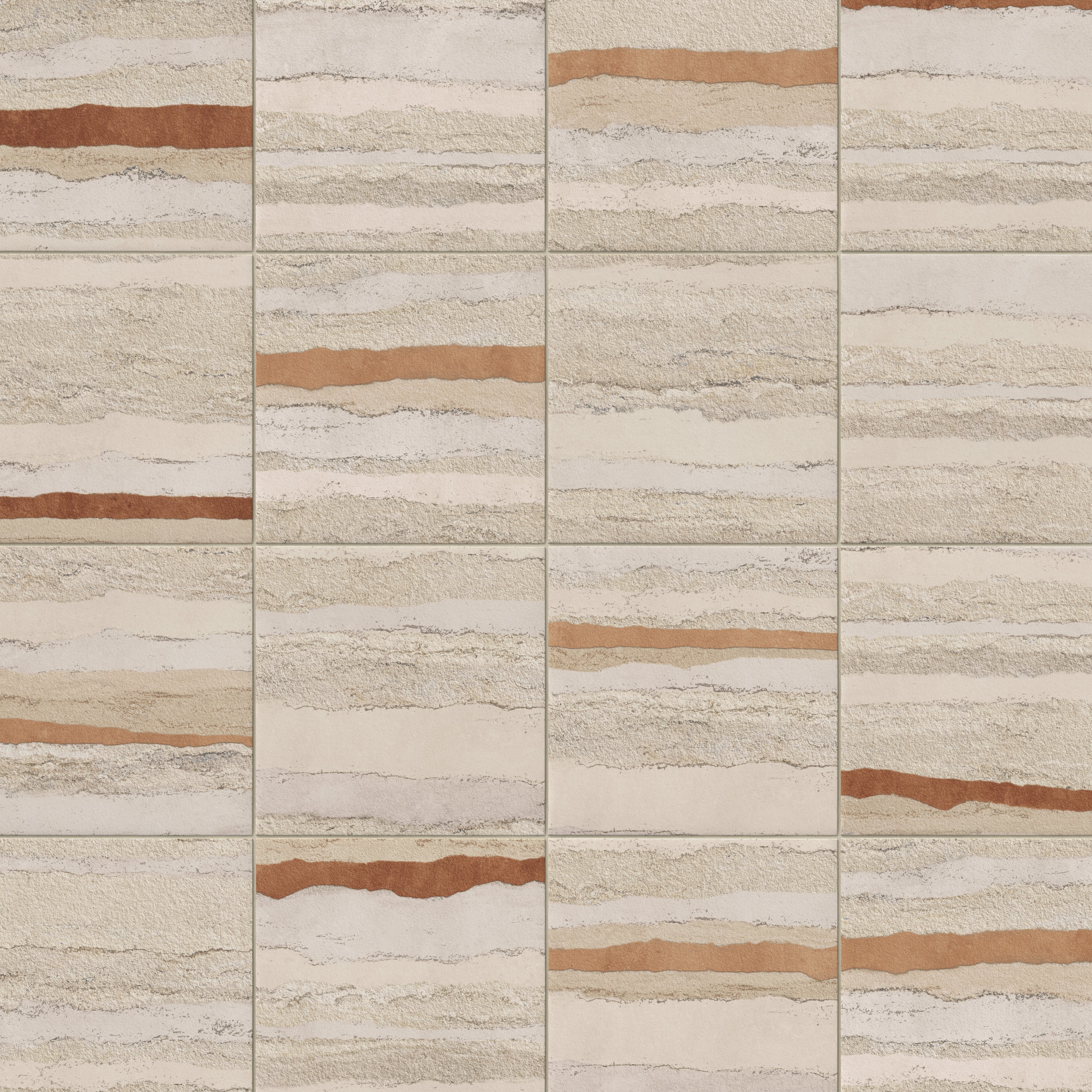 Vesper 12x12 Matte Porcelain Tile in Layered Deco