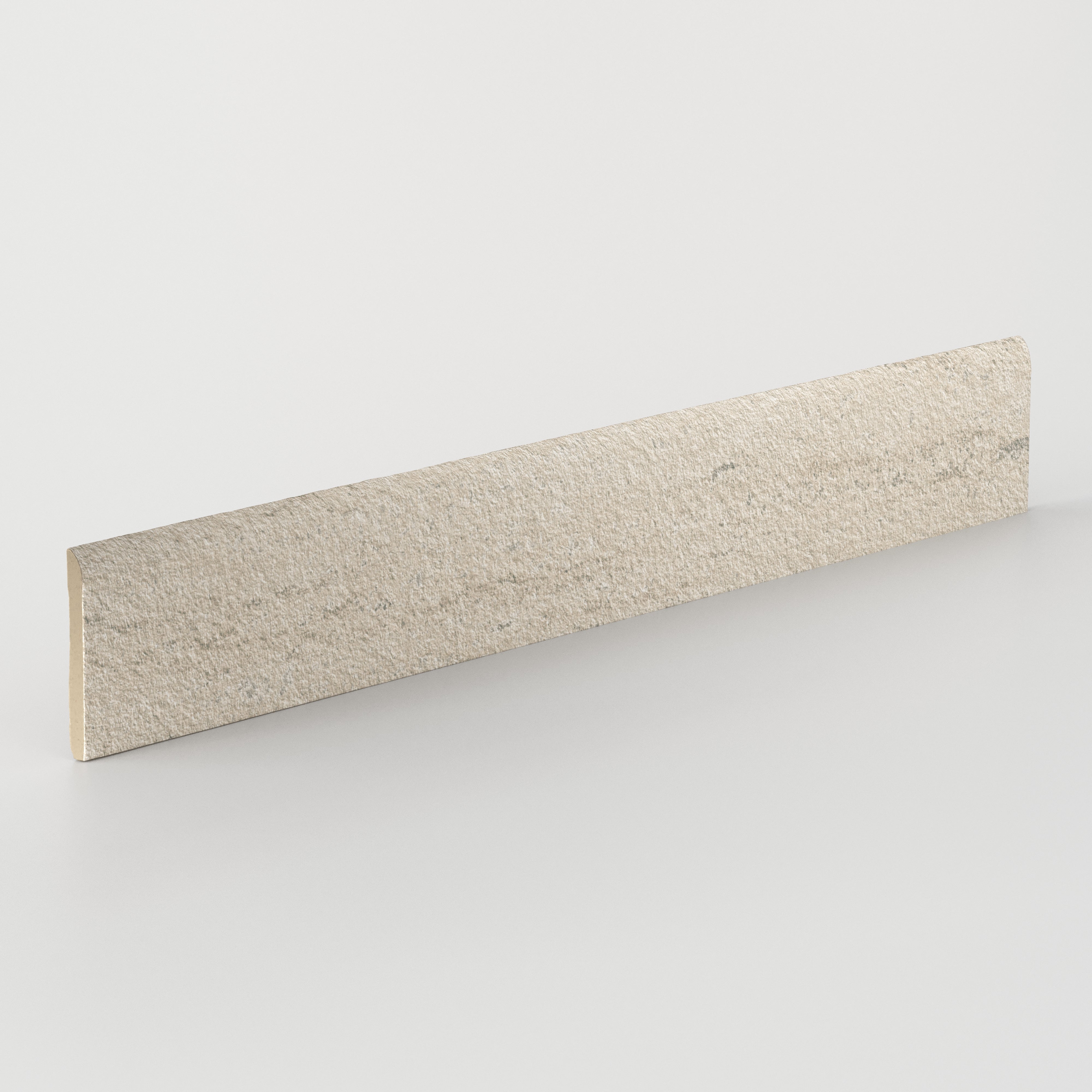 Vesper 3x24 Matte Porcelain Bullnose Tile in Strata Sand