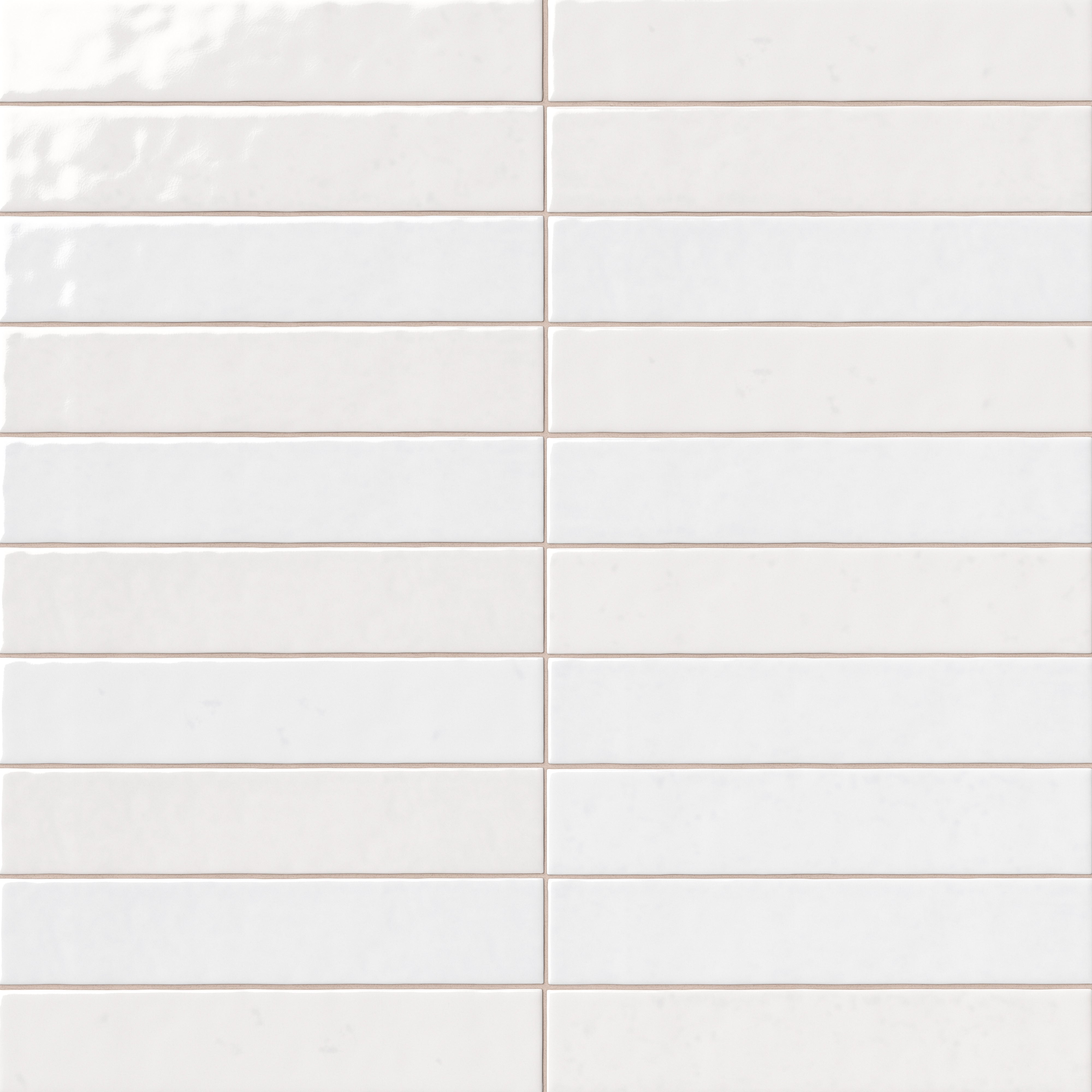 Amelia 2x13 Glossy Crackled Ceramic Tile in White