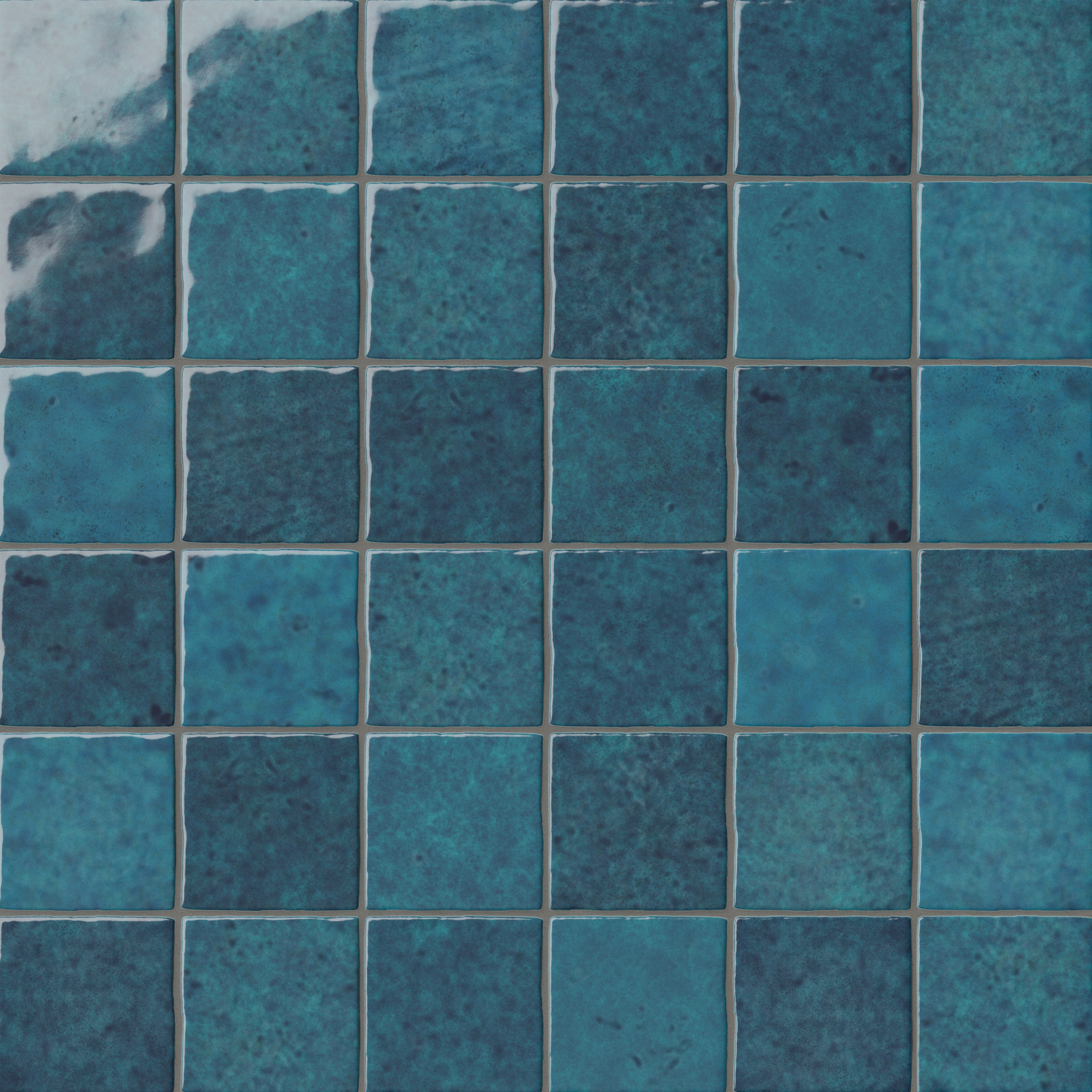 Amelia 4 x 4 Glossy Crackled Ceramic Tile in Denim