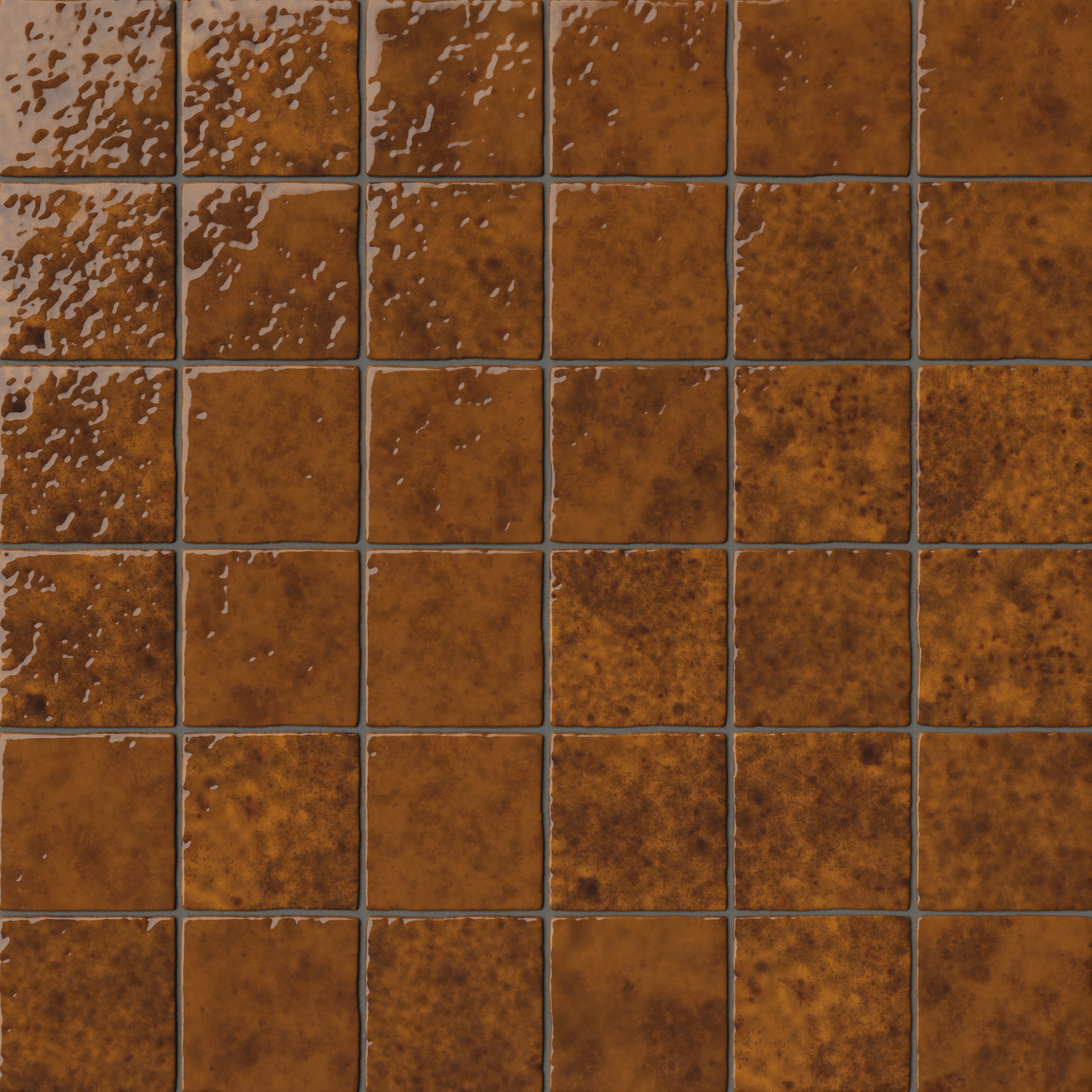Amelia 4x4 Glossy Crackled Ceramic Tile in Turmeric