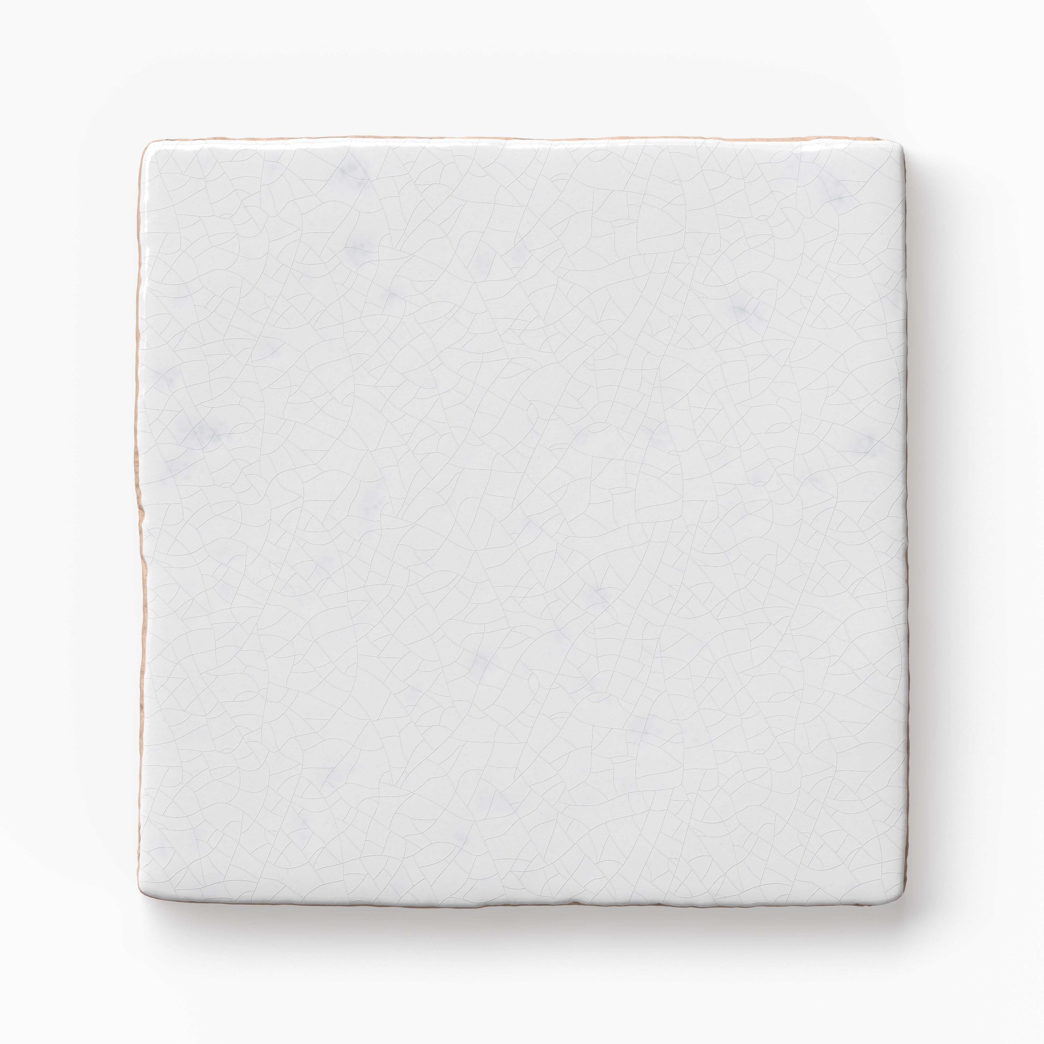 Amelia 4 x 4 Glossy Crackled Ceramic Tile in White
