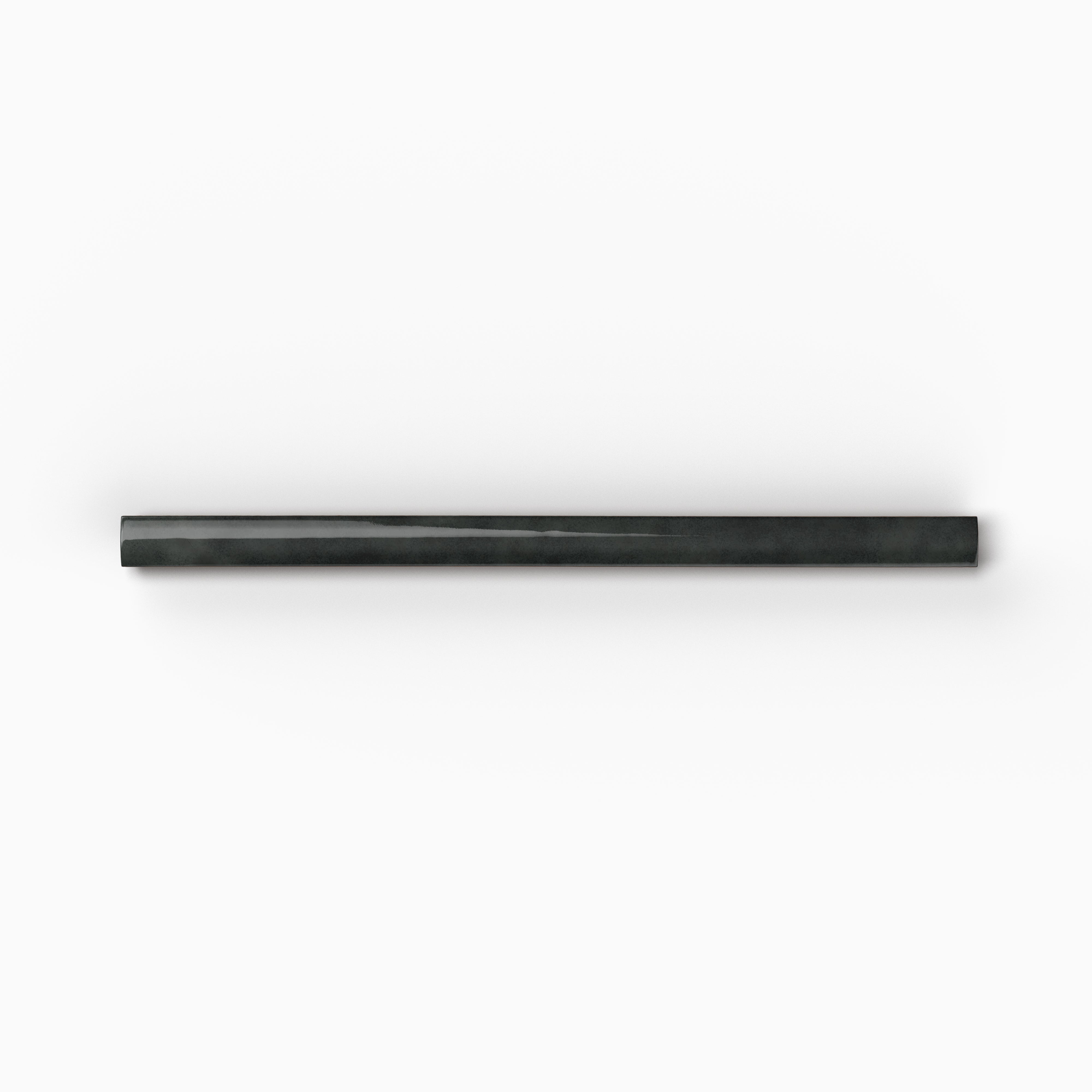 Amelia 0.5x8 Glossy Crackled Ceramic Rounded Edge Trim in Ink
