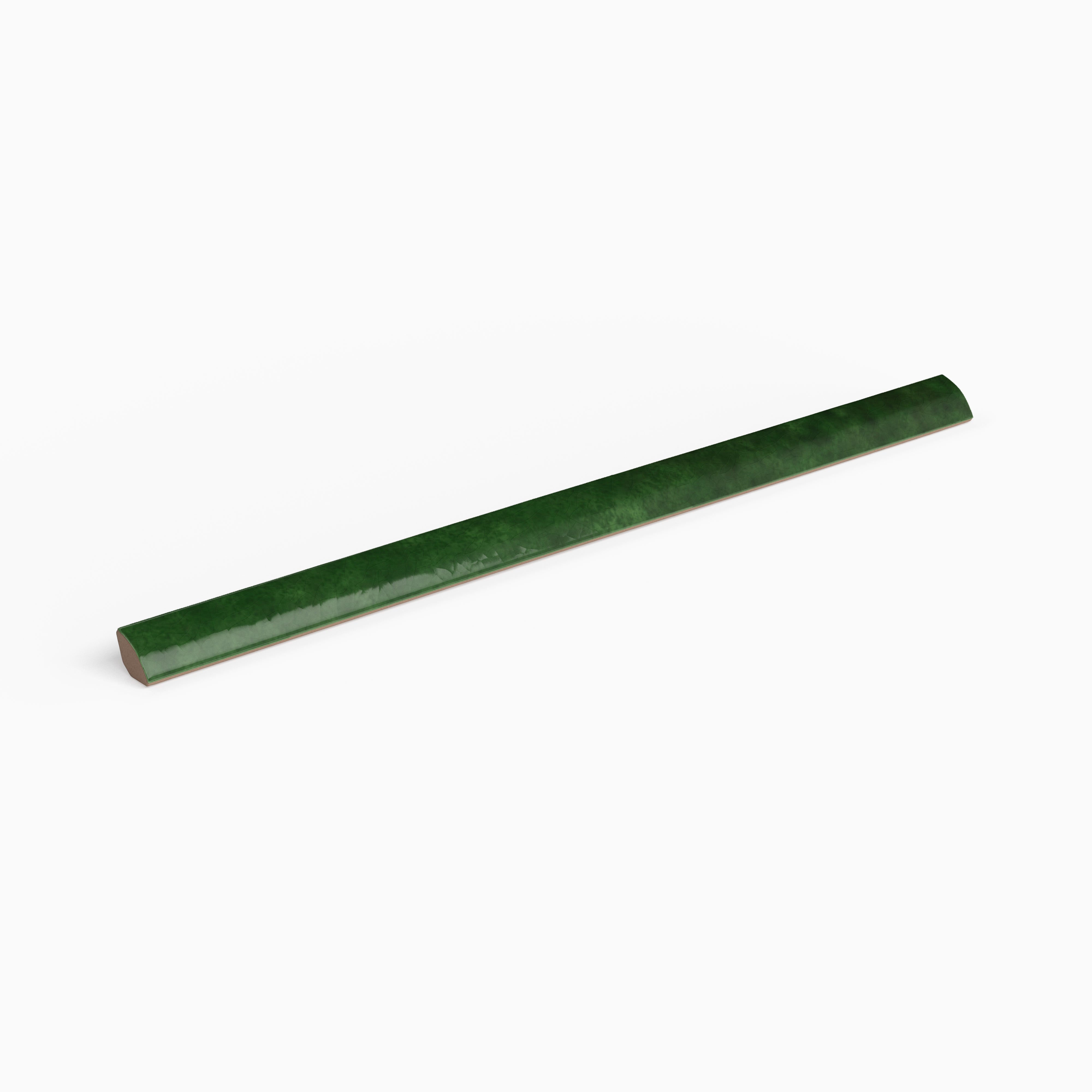 Amelia 0.5 x 8 Glossy Crackled Ceramic Rounded Edge Trim in Tourmaline