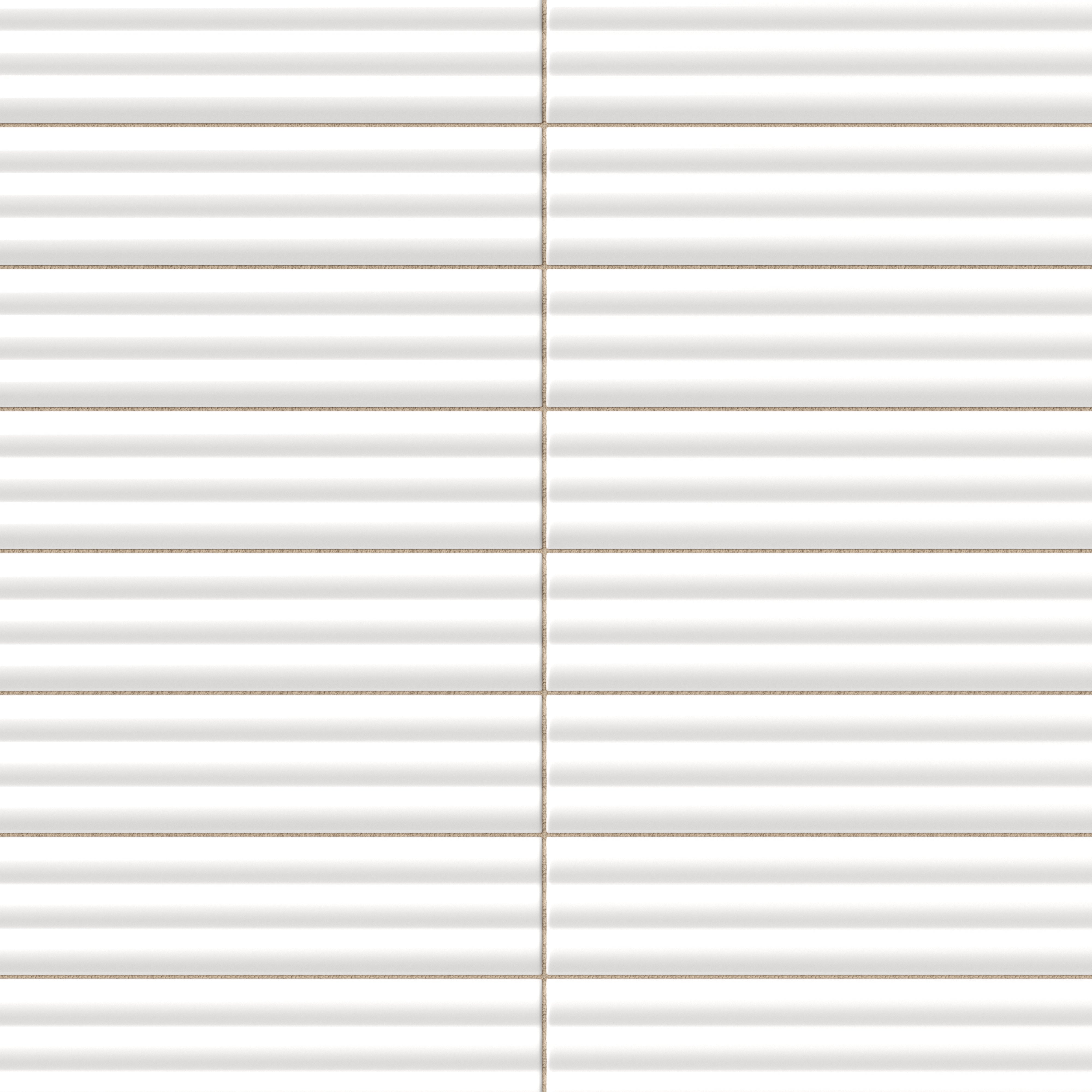 Mika 2.5x10 Matte Ceramic Reeded Tile in Chalk