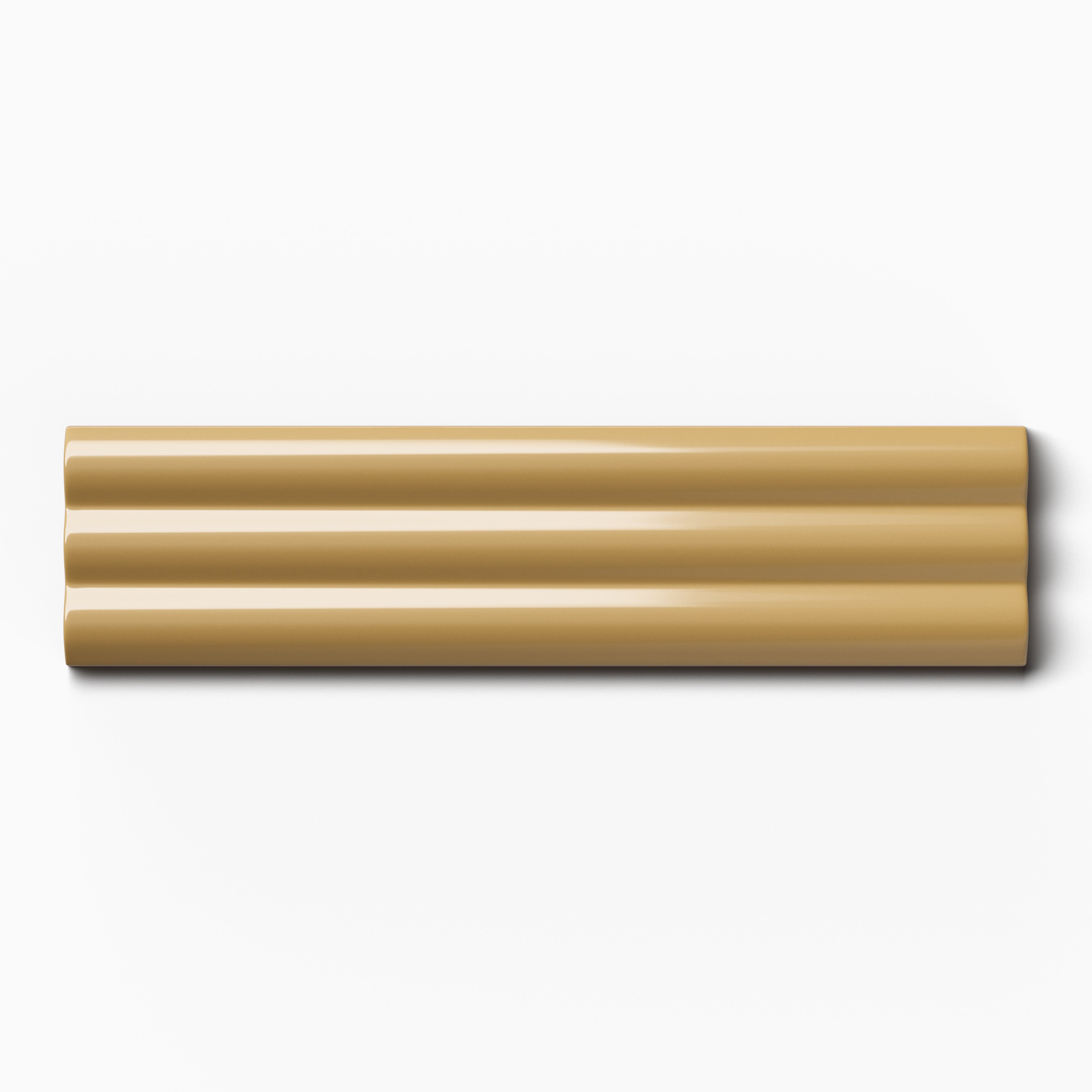 Mika 2.5x10 Glossy Ceramic Reeded Tile in Dijon