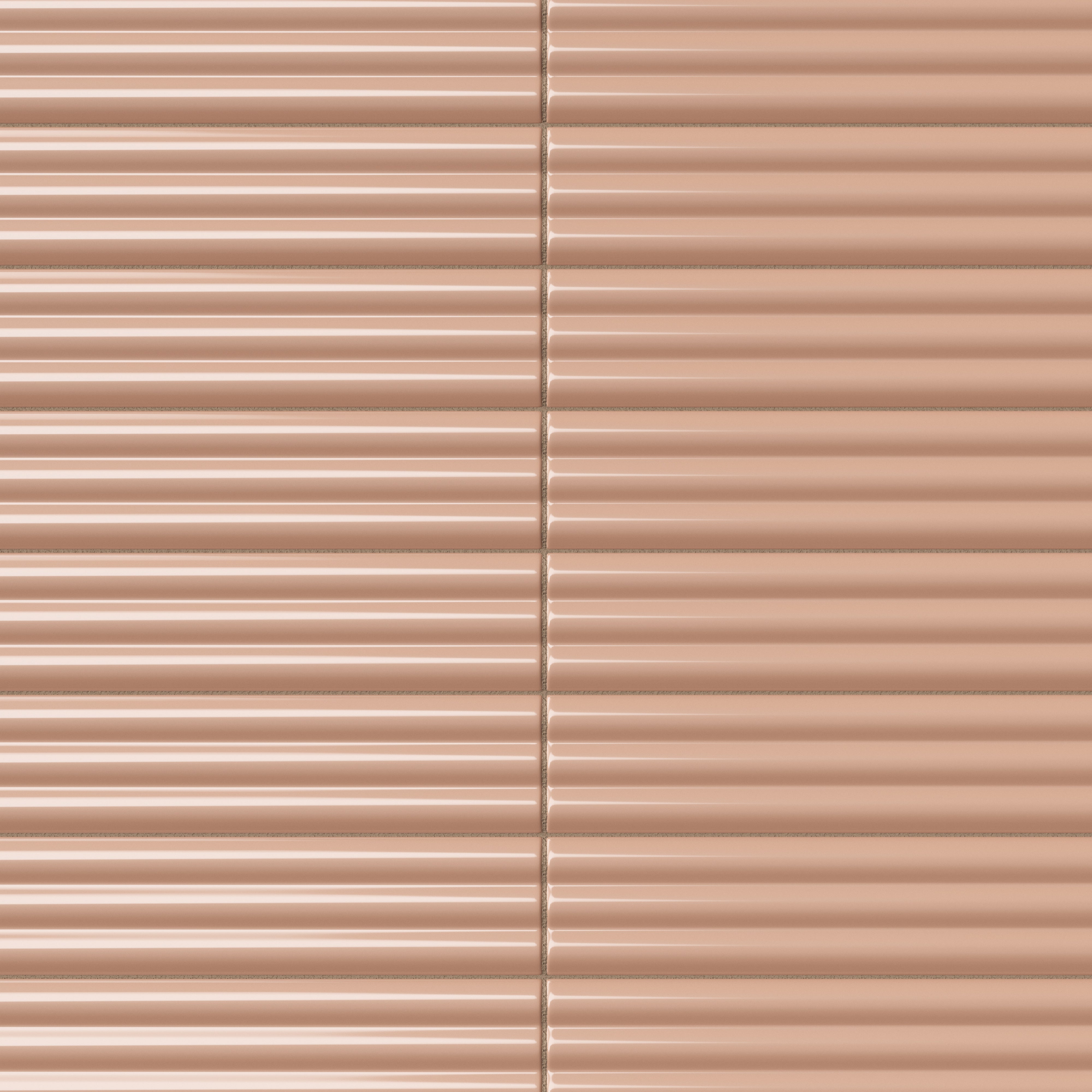 Mika 2.5x10 Glossy Ceramic Reeded Tile in Tan