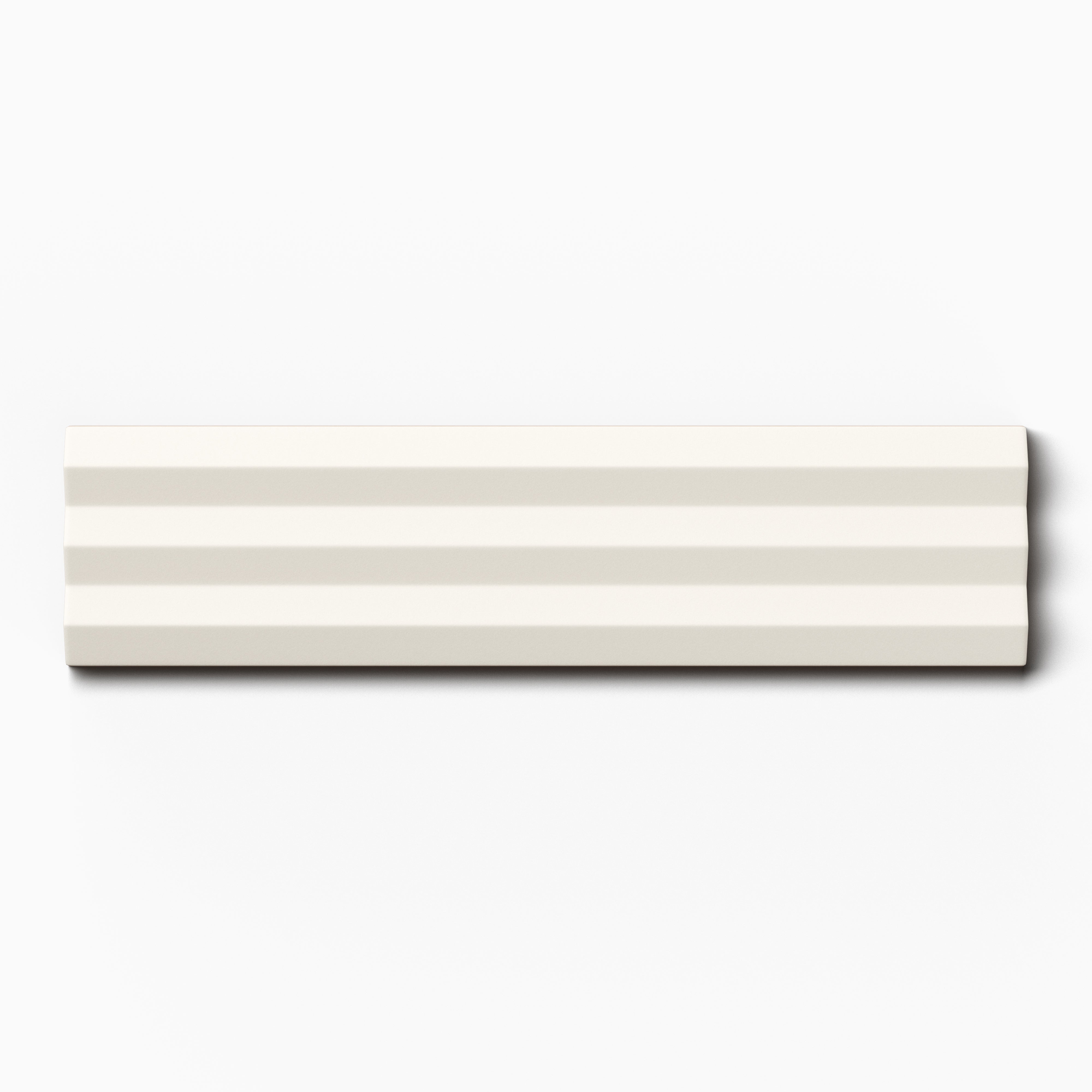 Mika 2.5x10 Matte Ceramic Beveled Tile in Chalk