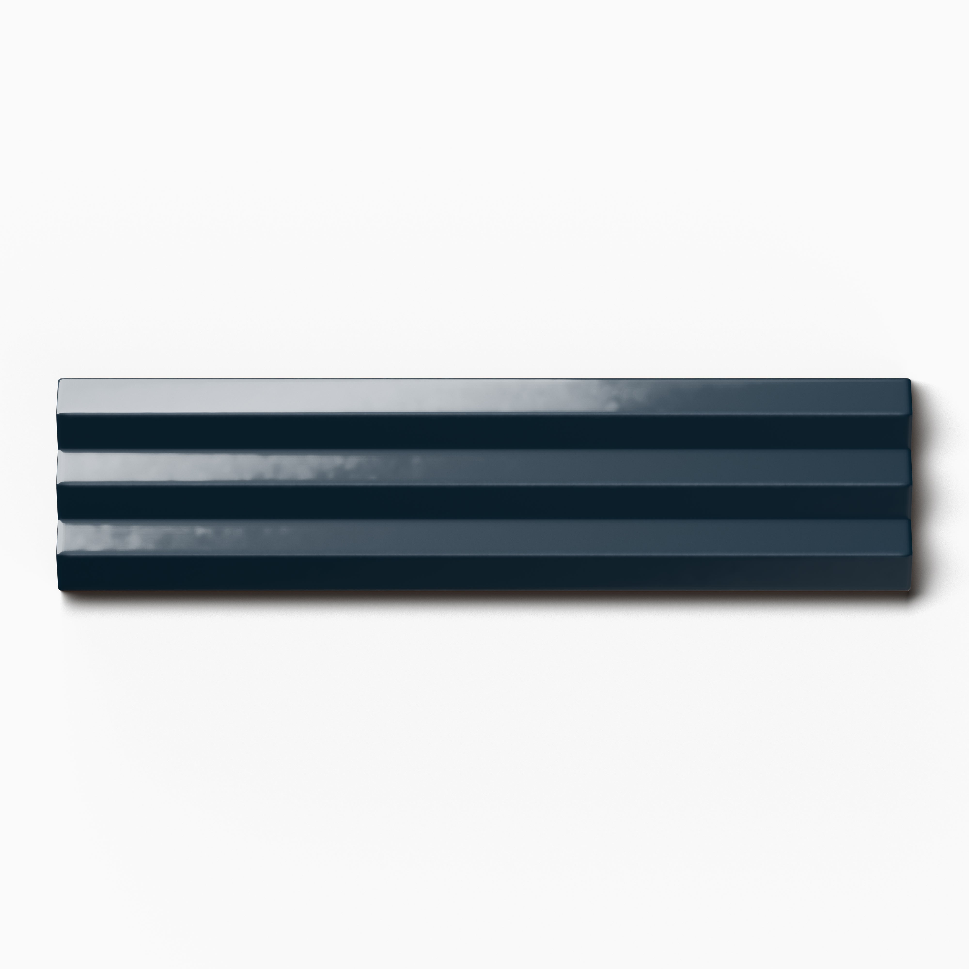 Mika 2.5x10 Glossy Ceramic Beveled Tile in Midnight