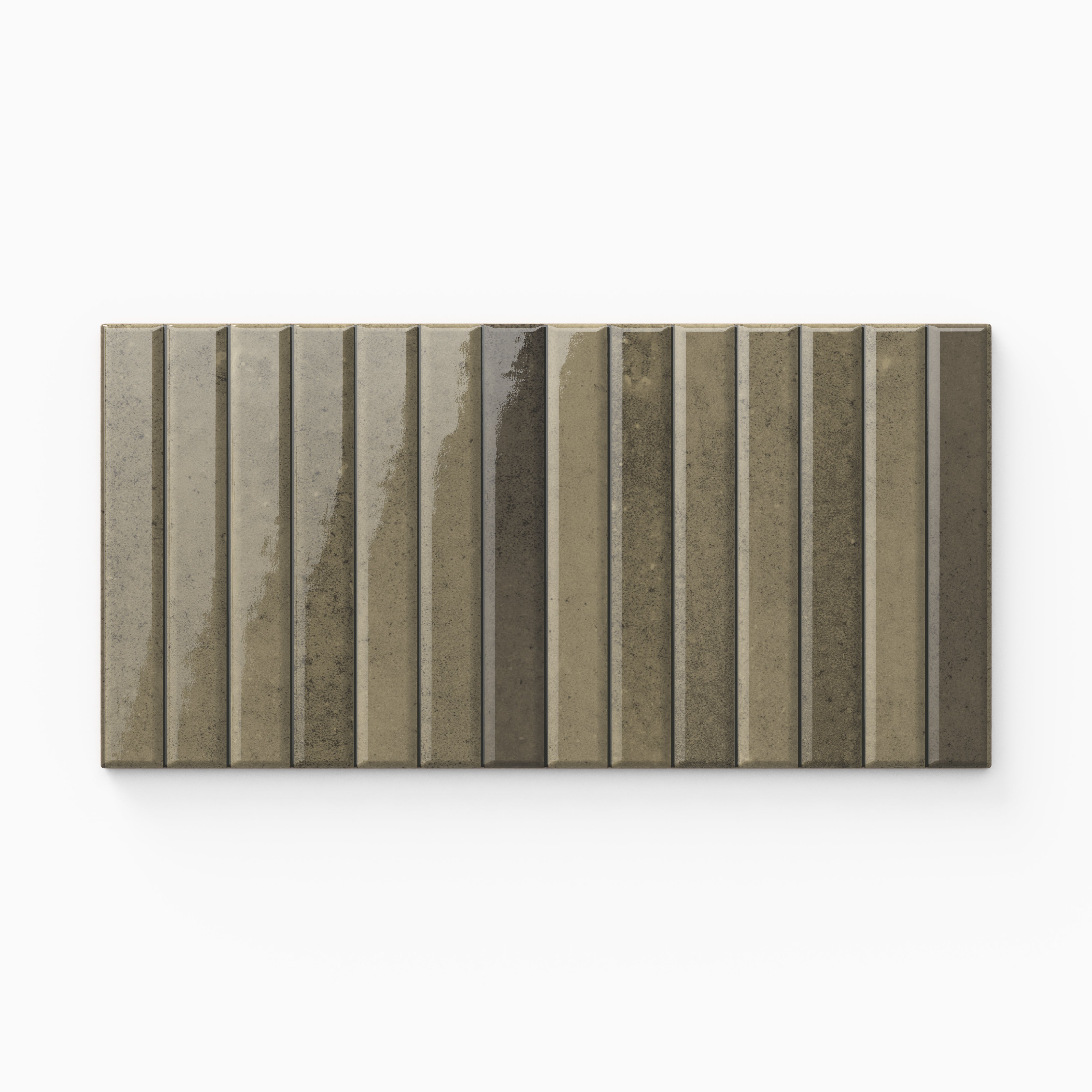 Miley 4.5 x 9 Glossy Porcelain Tile in Musgo
