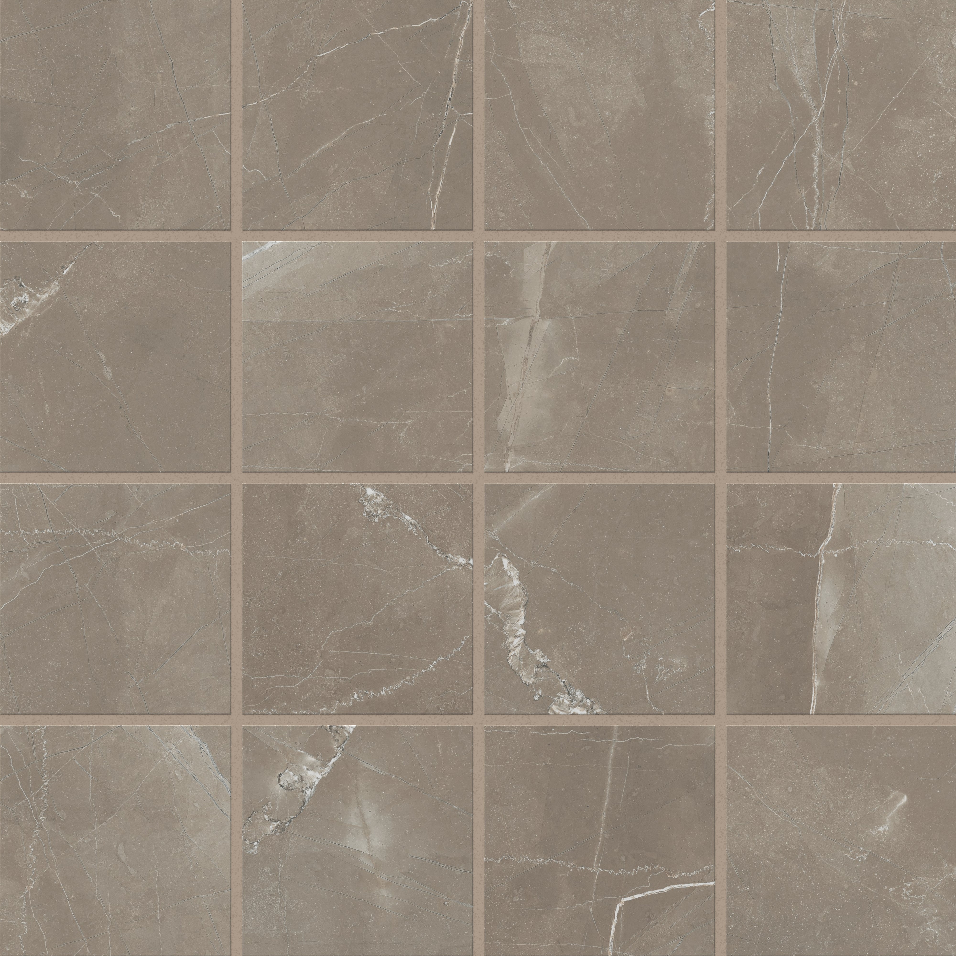 Leona 4 x 4 Polished Porcelain Mosaic Tile in Amani Bronze