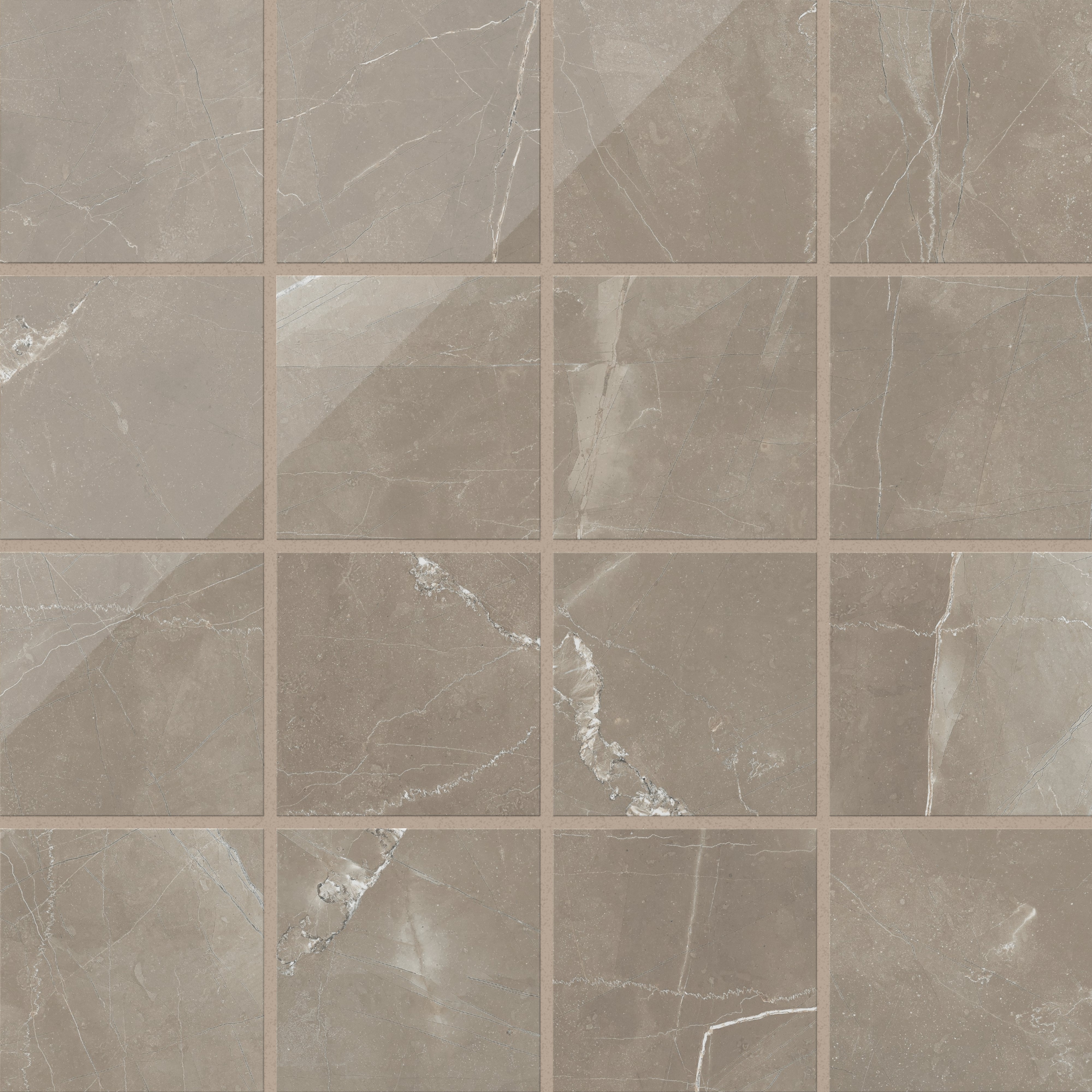 Leona 4 x 4 Polished Porcelain Mosaic Tile in Amani Bronze