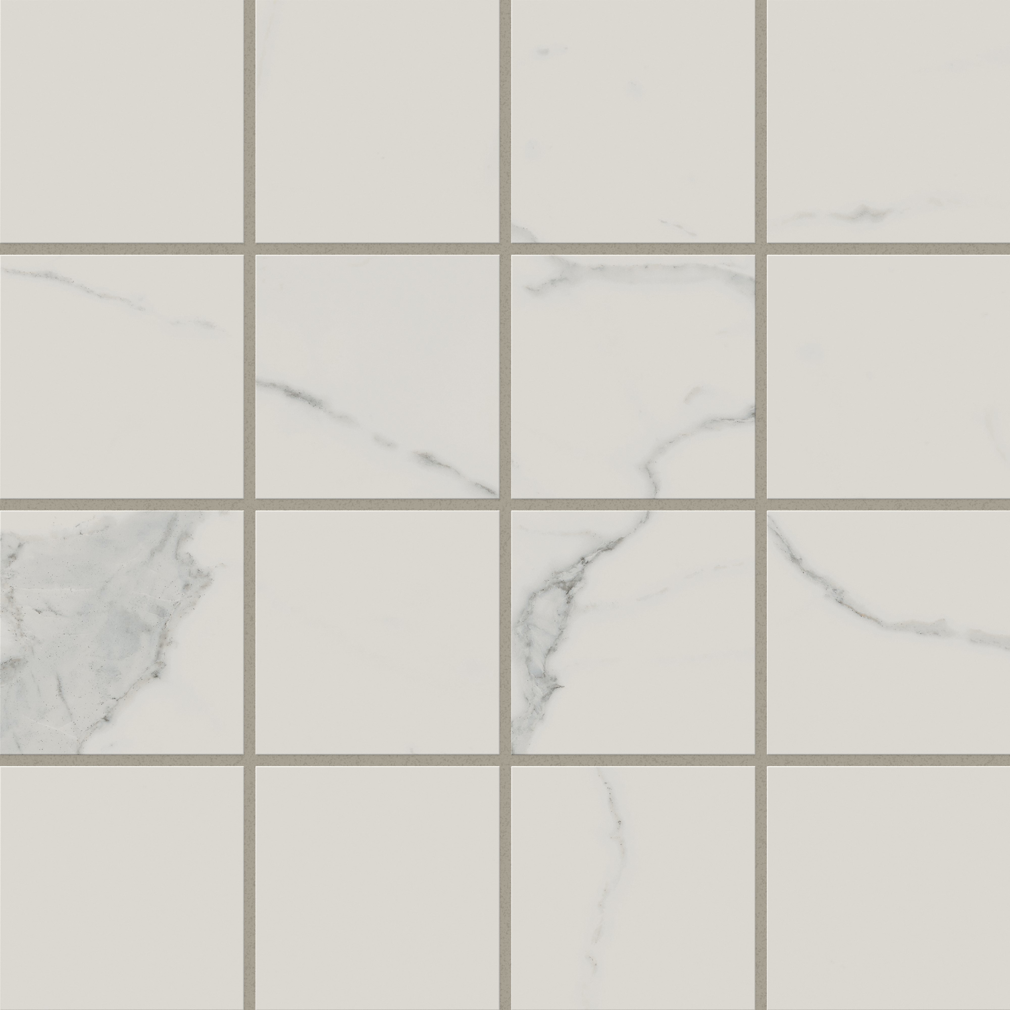 Leona 4 x 4 Polished Porcelain Mosaic Tile in Calacatta
