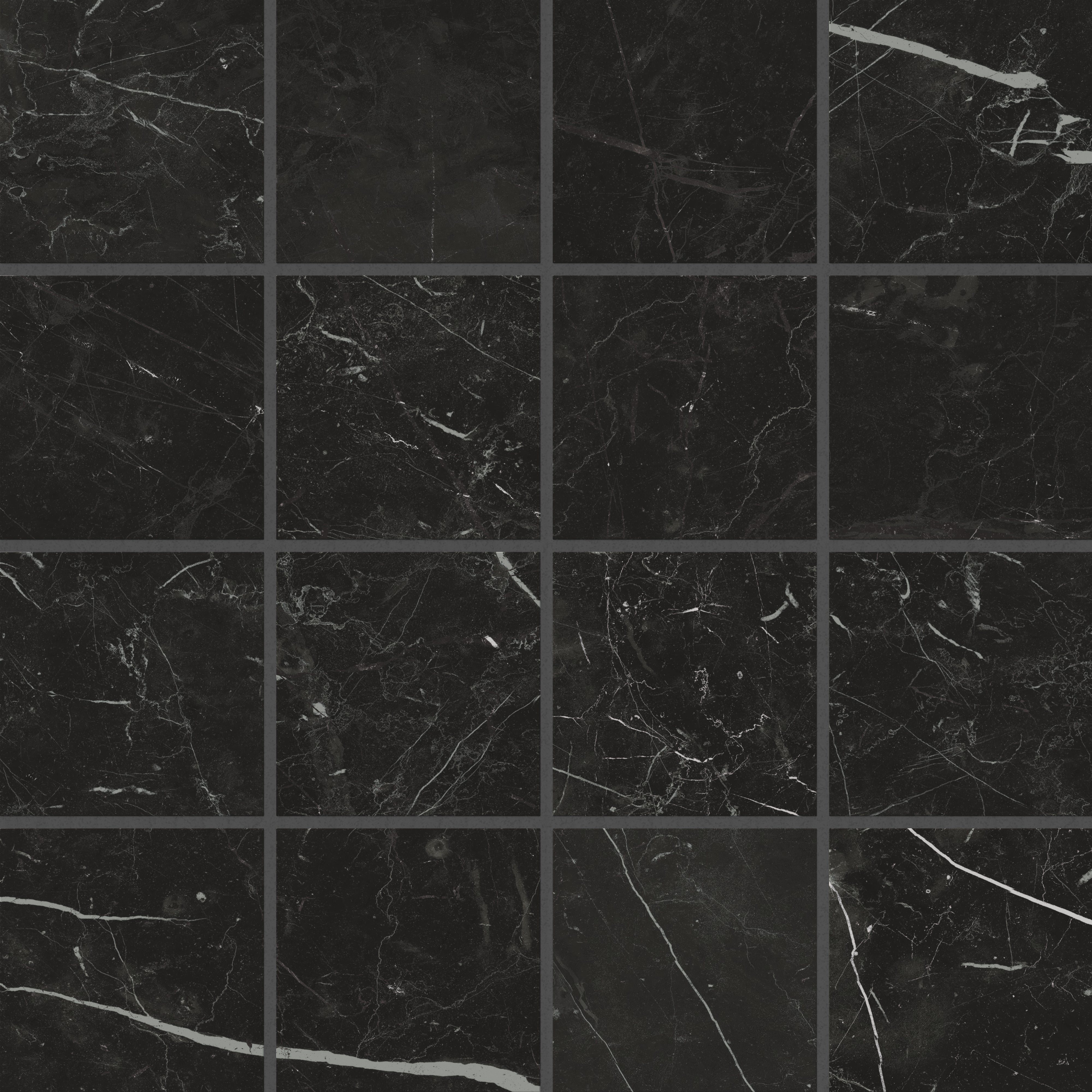 Leona 4 x 4 Polished Porcelain Mosaic Tile in Nero Marquina