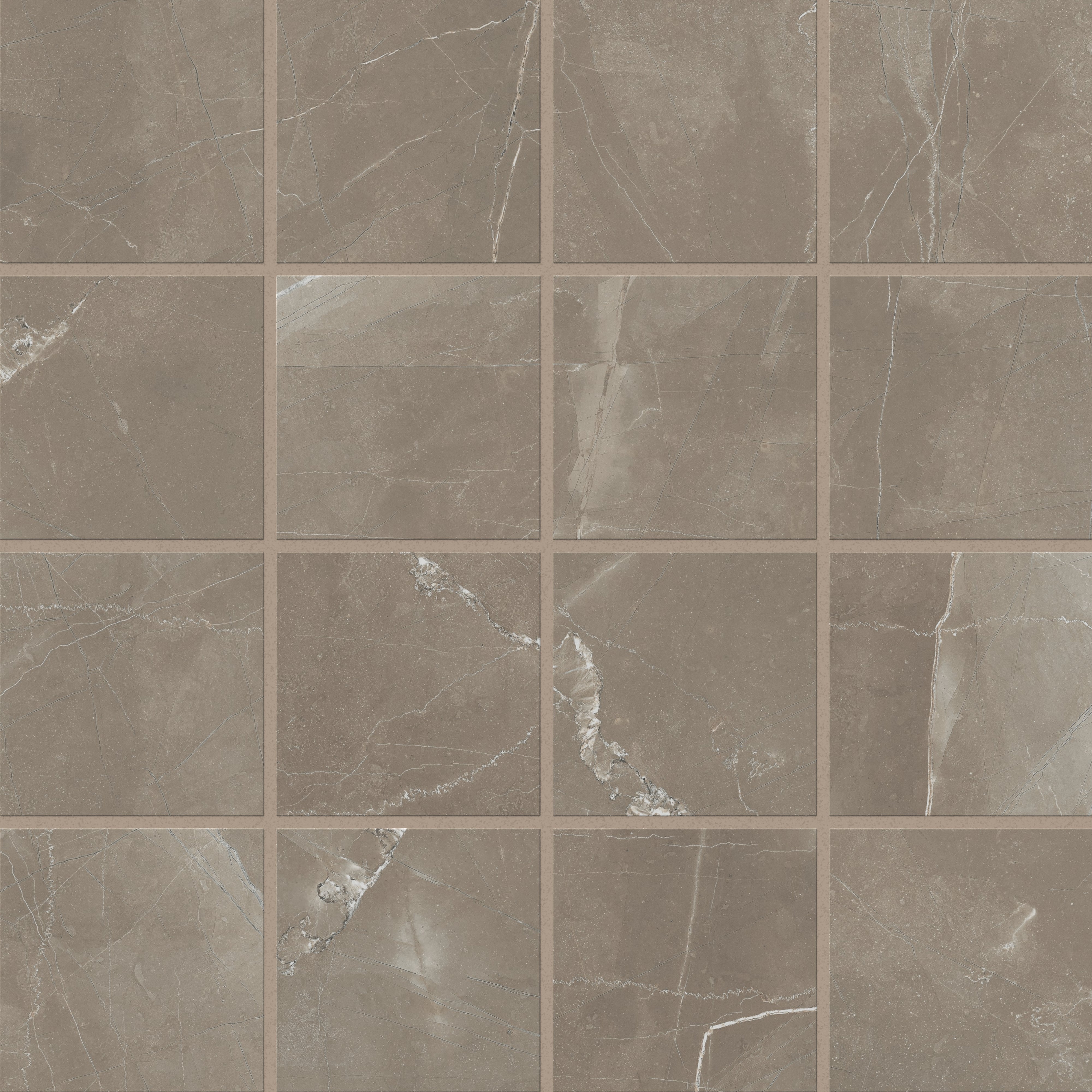 Leona 4 x 4 Matte Porcelain Mosaic Tile in Amani Bronze