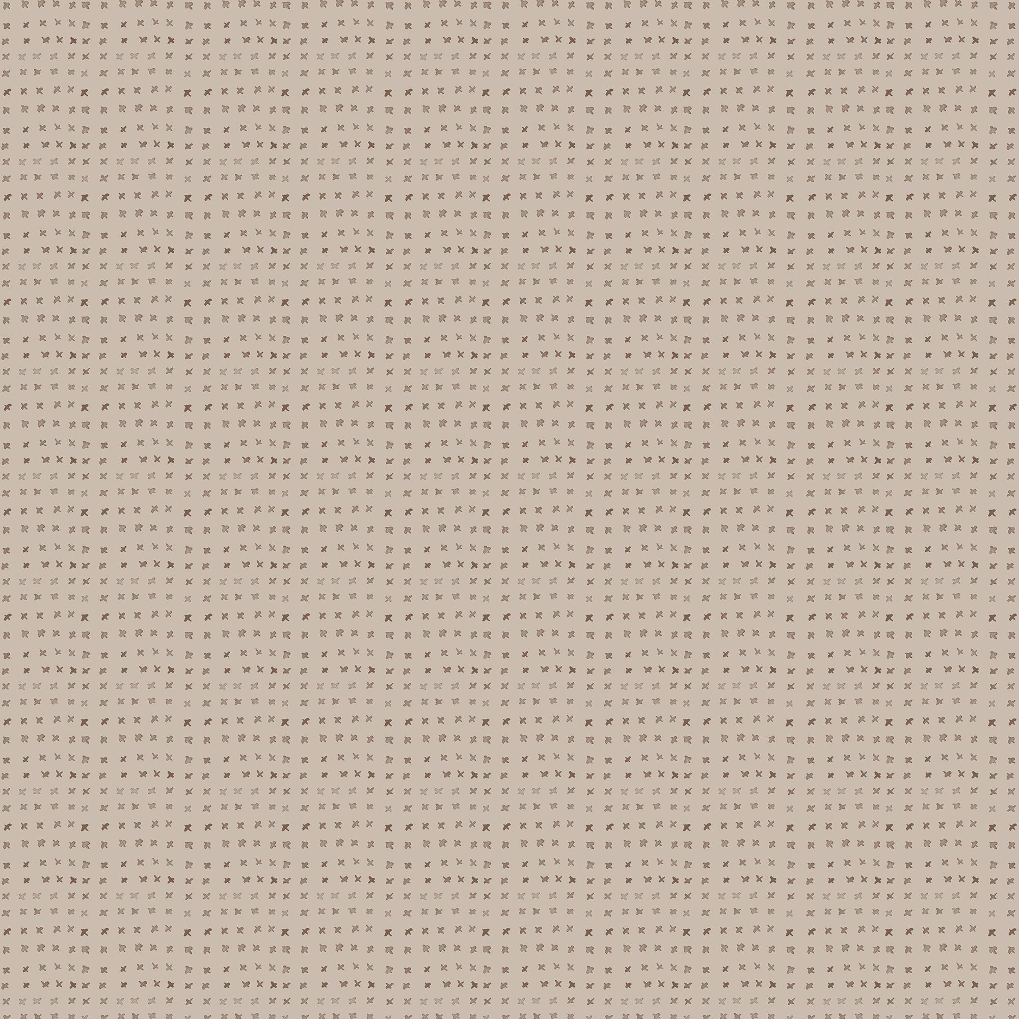Small abstract motifs appear across Somerset Wallpaper in Taupe I, 52" x 132", where dark taupe watercolor-style markings contrast with a light brown base.