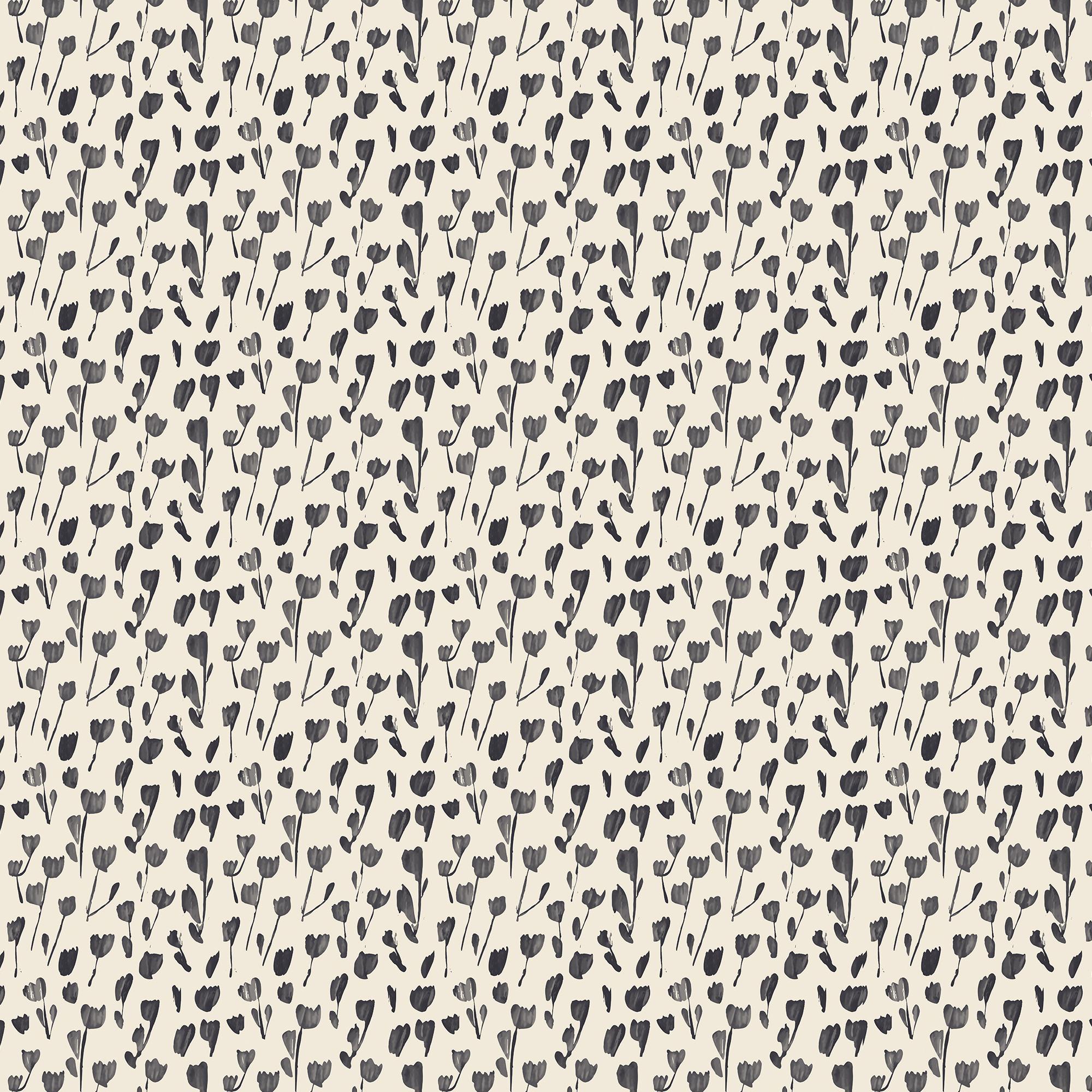 Petaline Wallpaper in Black I, 52" x 132"