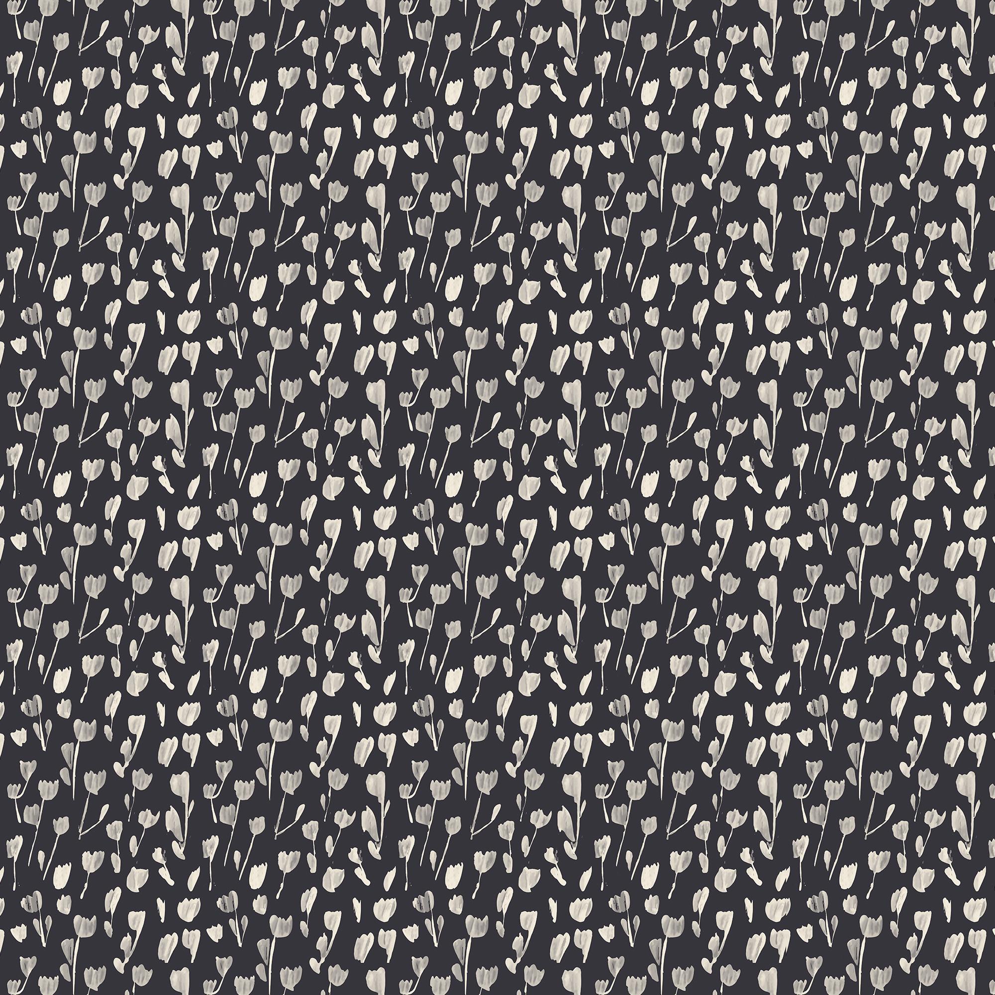 Petaline Wallpaper in Black II, 52" x 132"