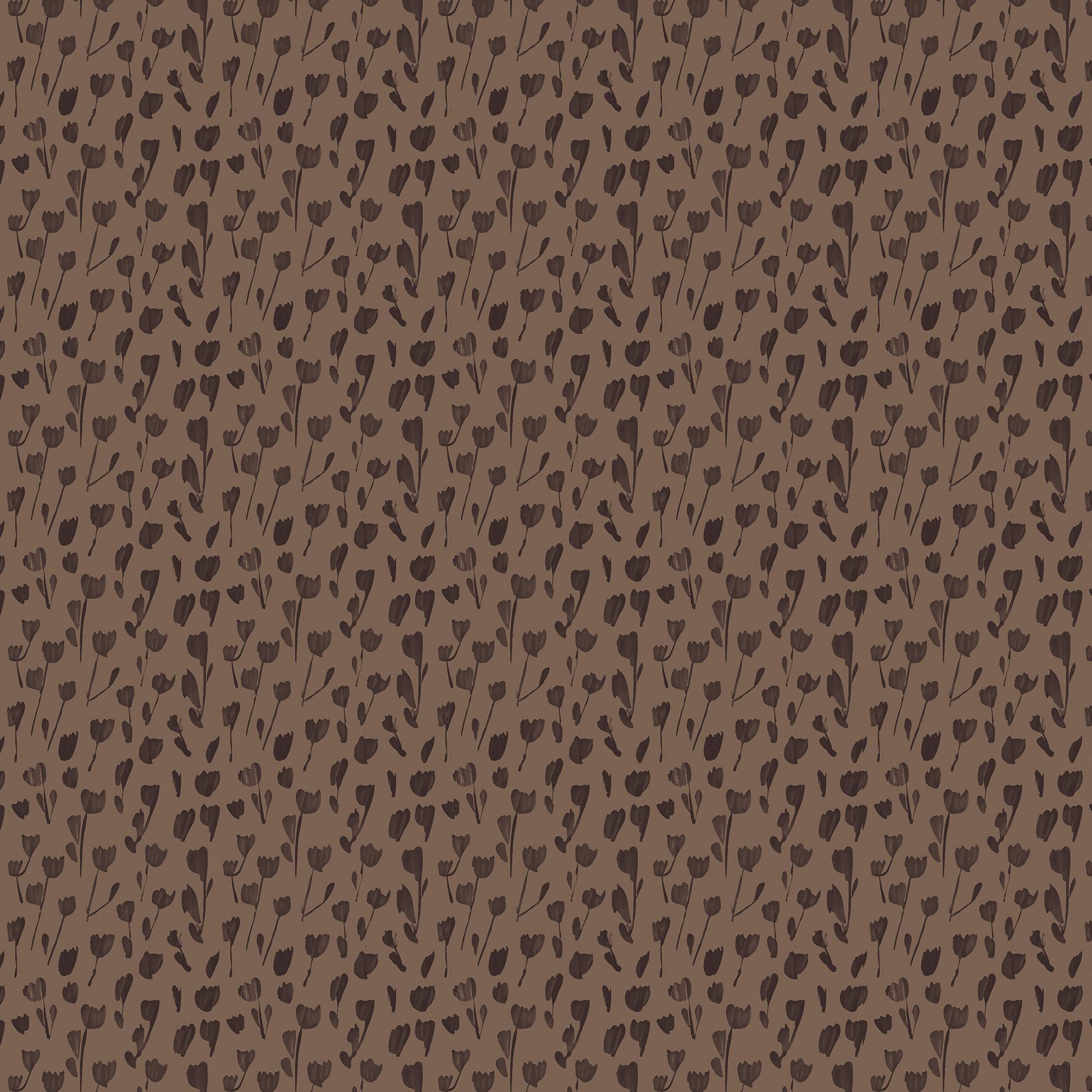 Petaline Wallpaper in Black/Tan I, 52" x 132"