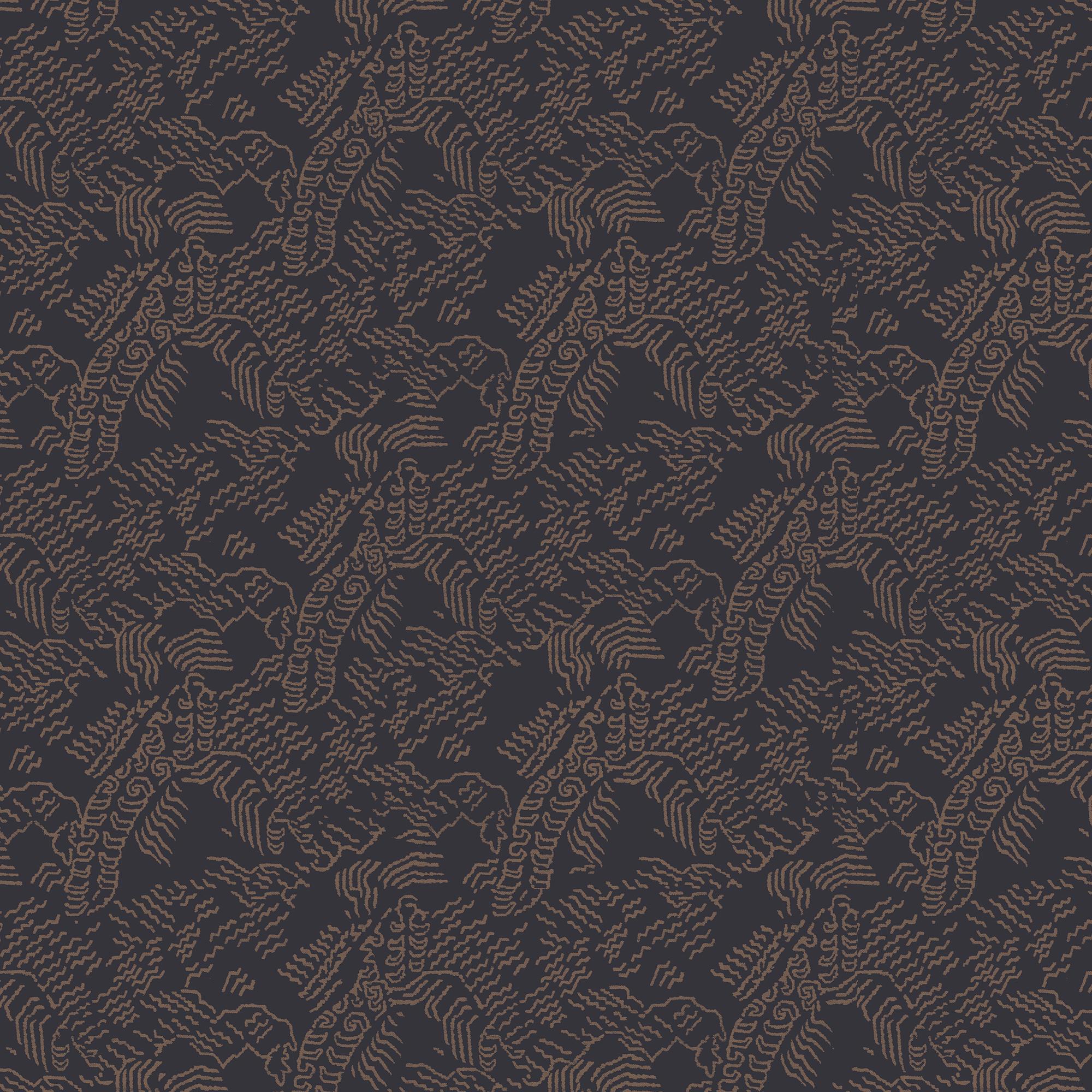 Plateau Wallpaper in Black/Tan I, 52" x 132"