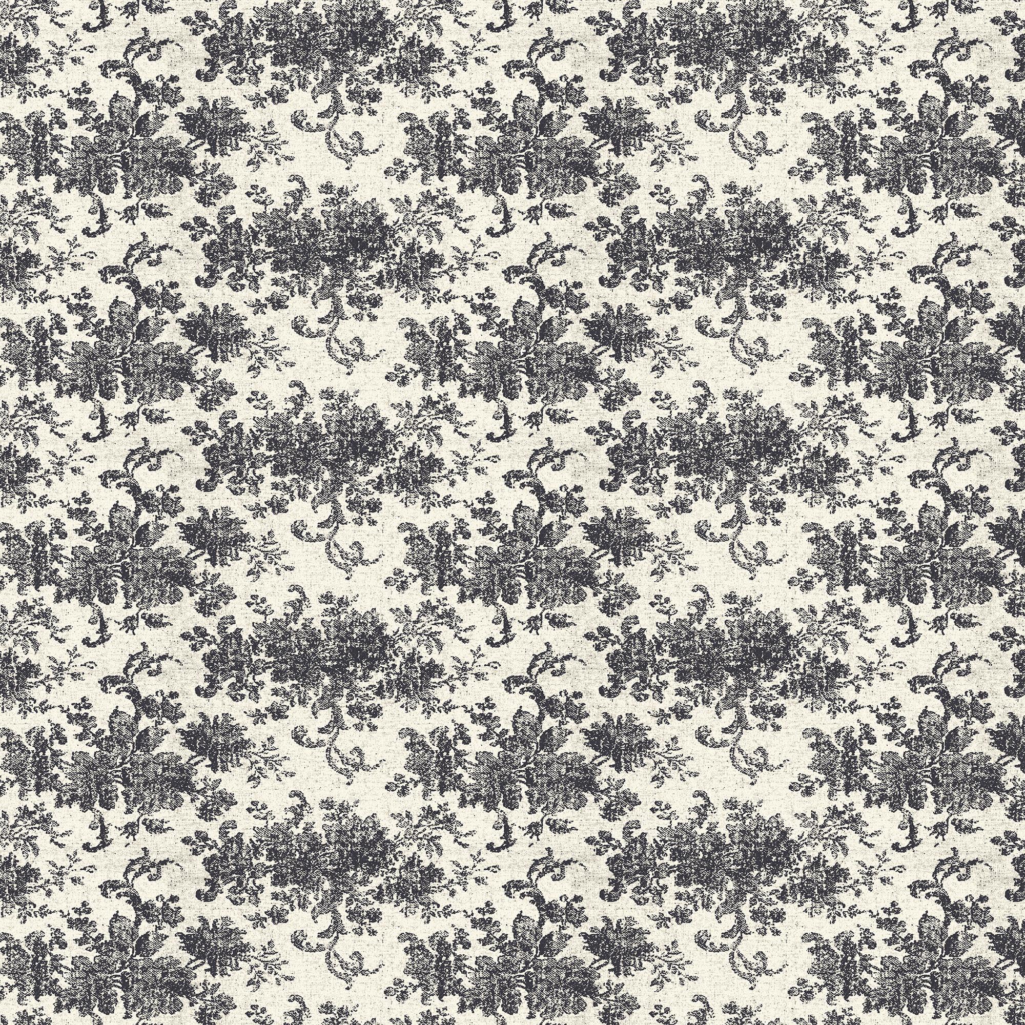 Brocade Wallpaper in Black II, 52" x 132"