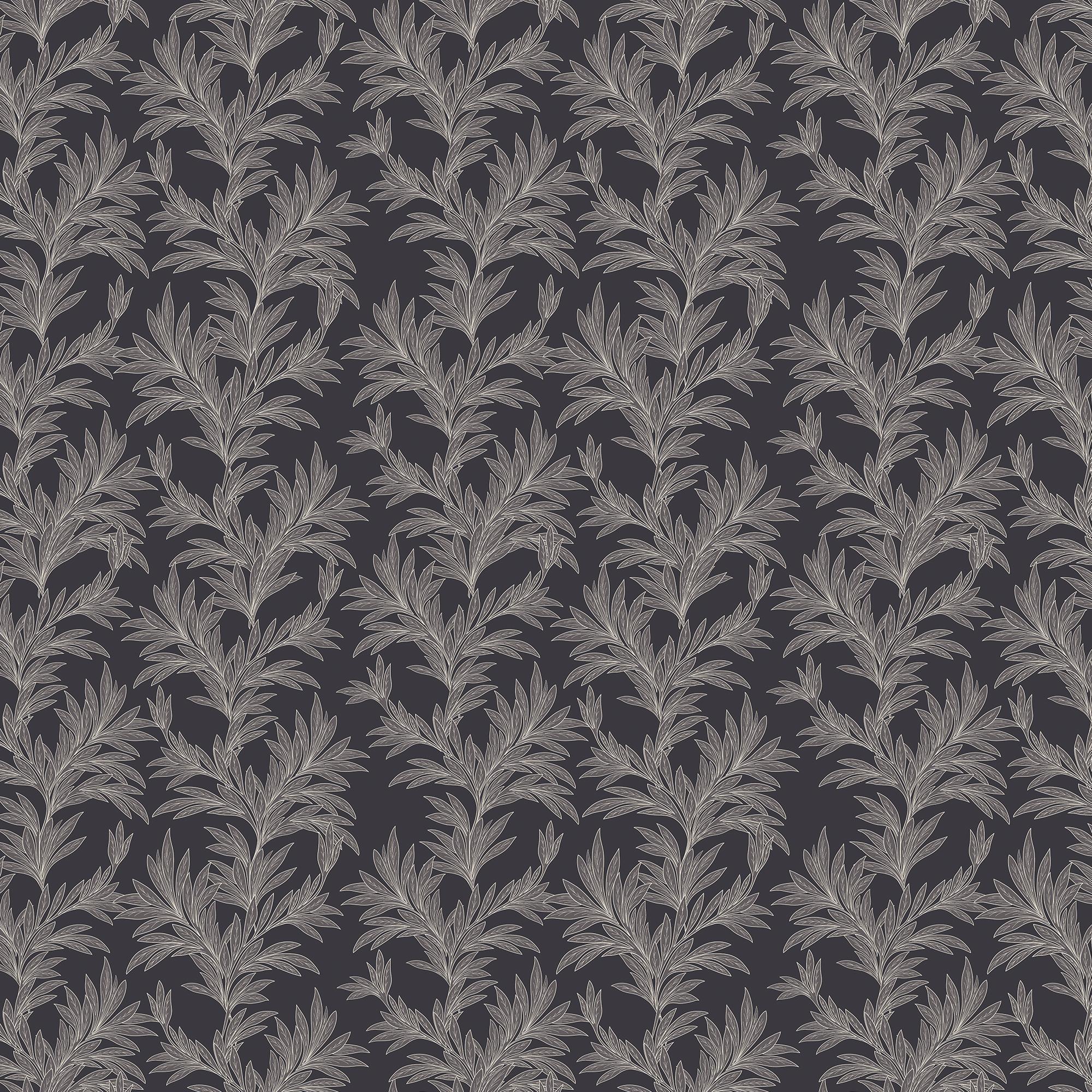 Bower Wallpaper in Black I, 52" x 132"