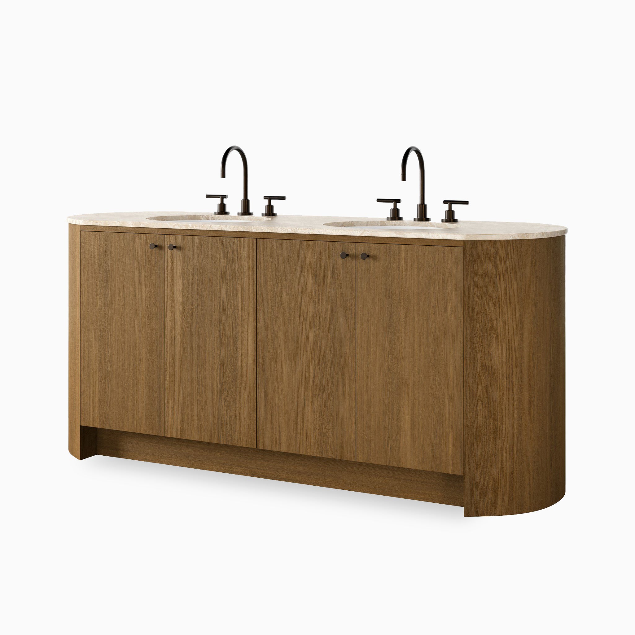 Tessa 72" Double Vanity in Washed Natural Veneer with Sand Marble Top