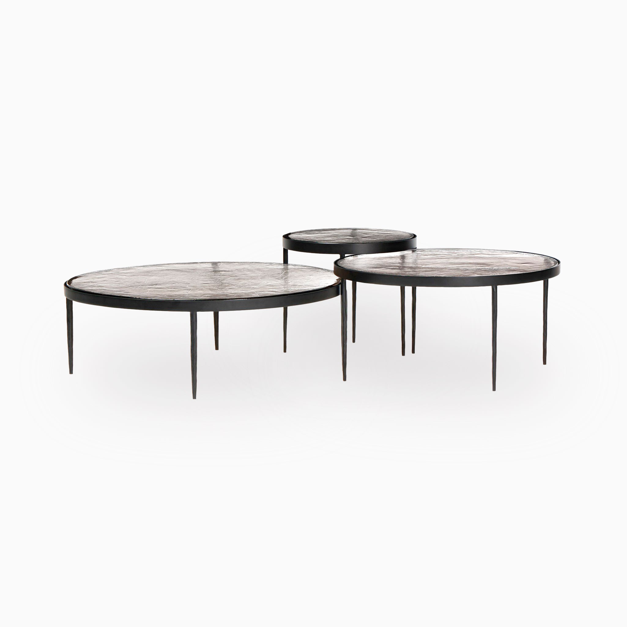 Laurel Nesting Table Set in Clear Glass