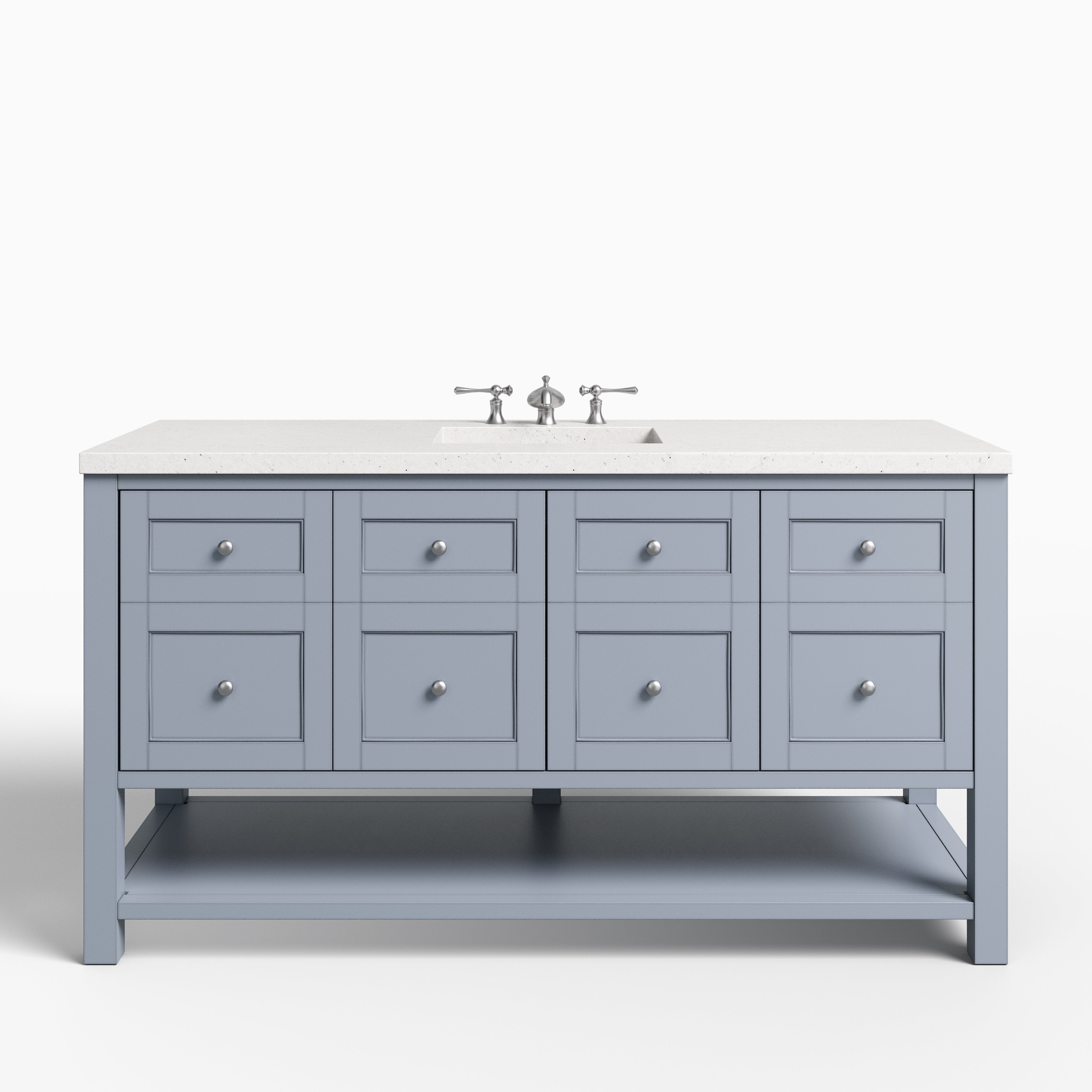Bridgette 60" Single Vanity in Serenity Blue with 3 cm Lime Delight Quartz Top