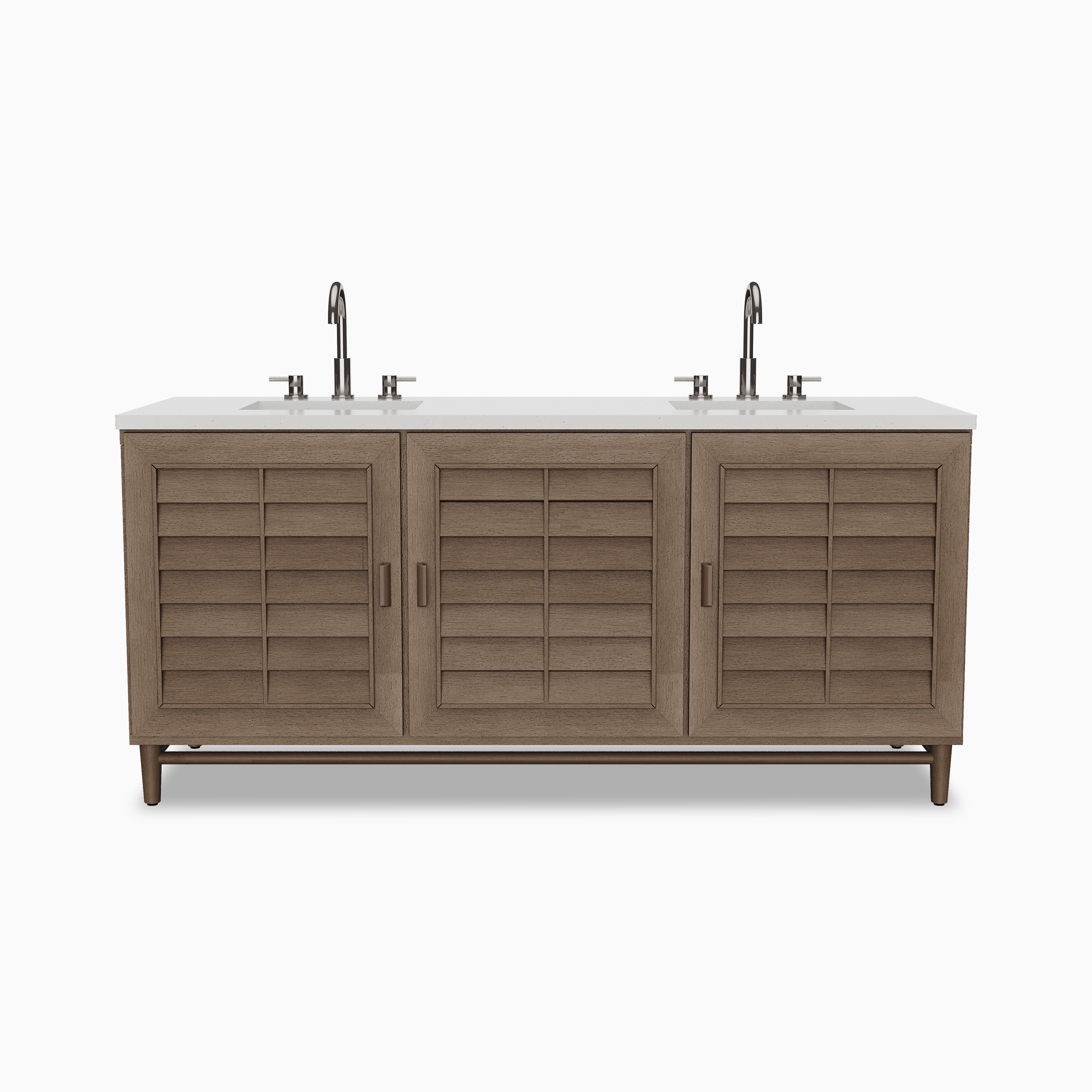 Trisha 72" Double Vanity in Whitewashed Walnut with 3 cm Lime Delight Quartz Top