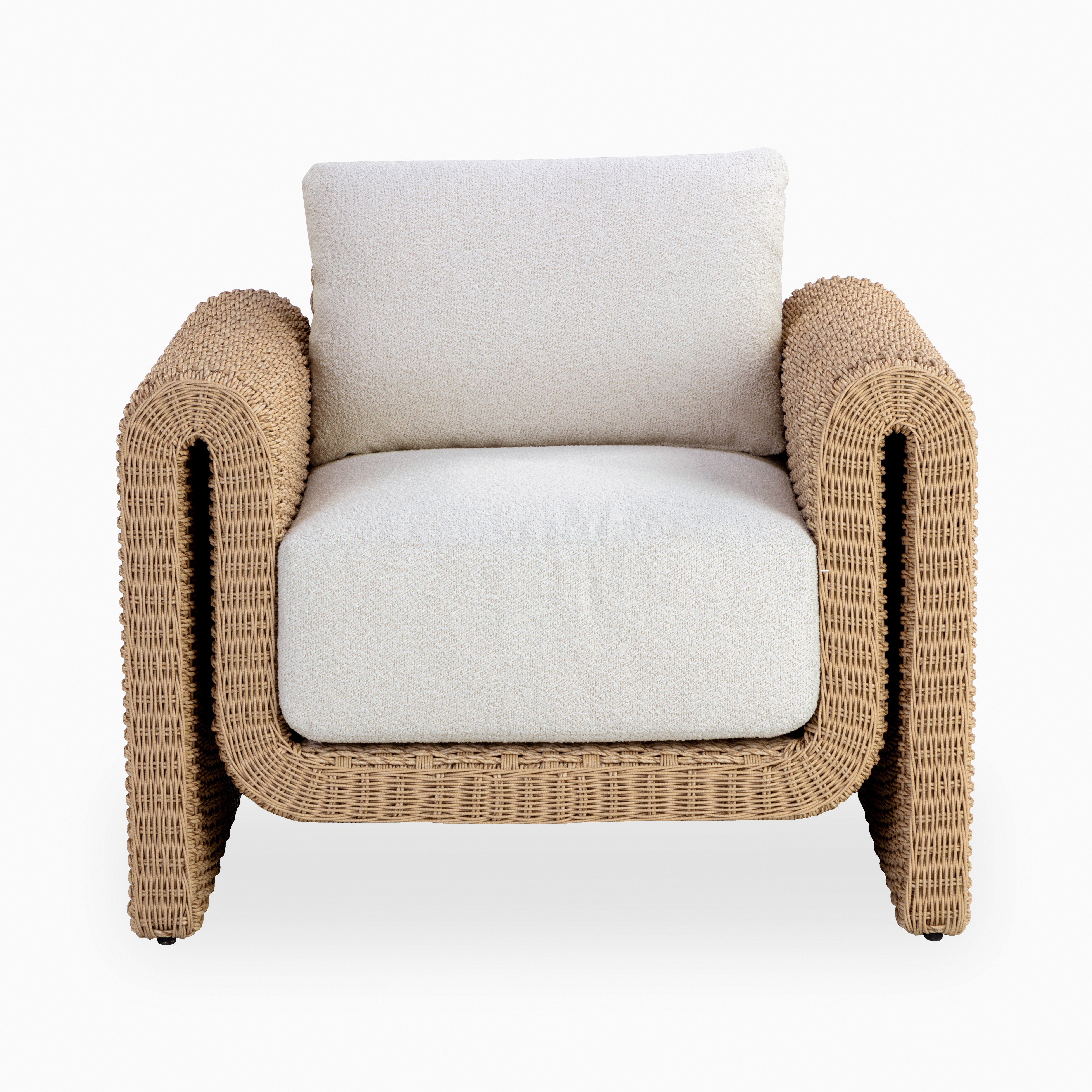 Maelle Outdoor Lounge Chair in Cream
