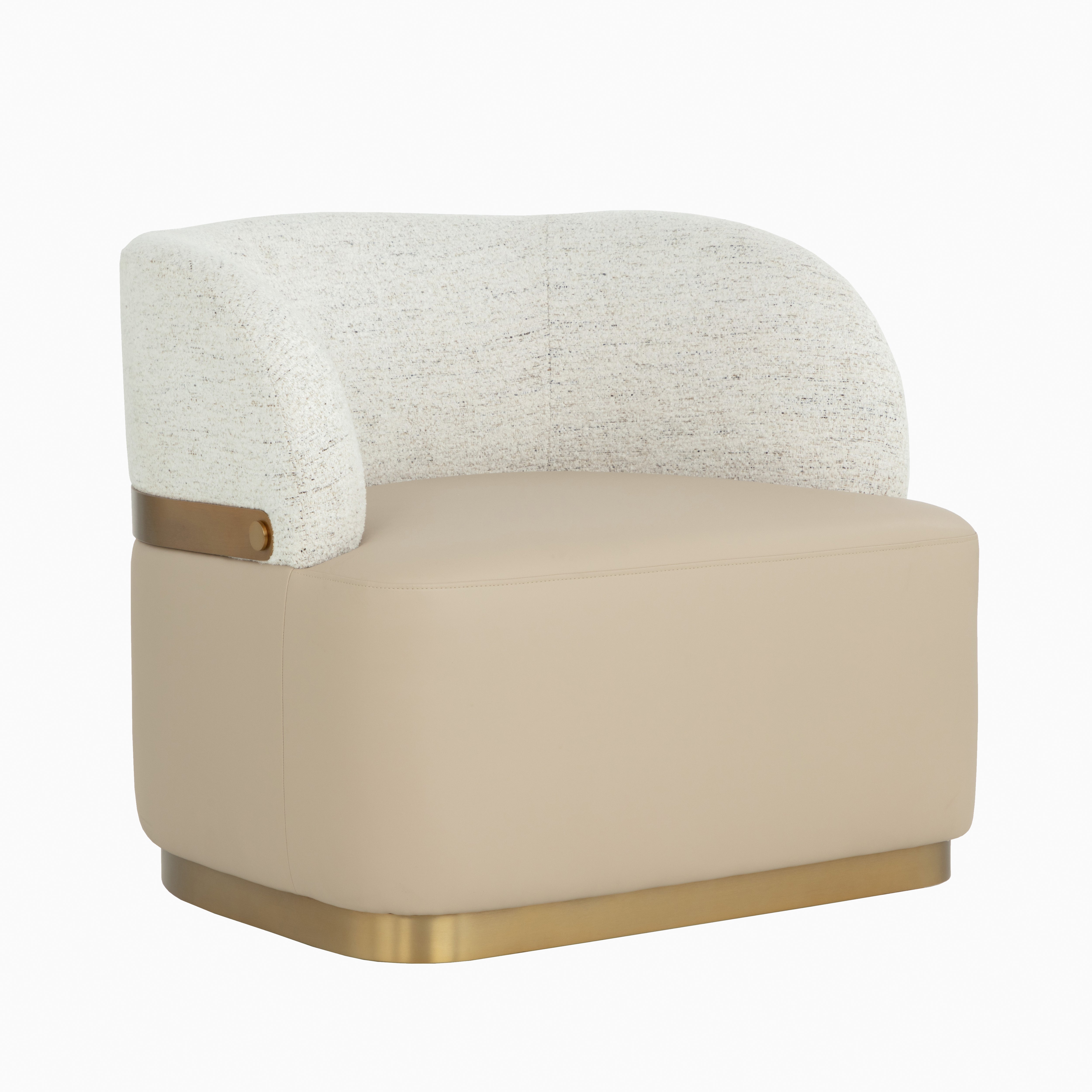 Salvaris Swivel Lounge Chair in Cream