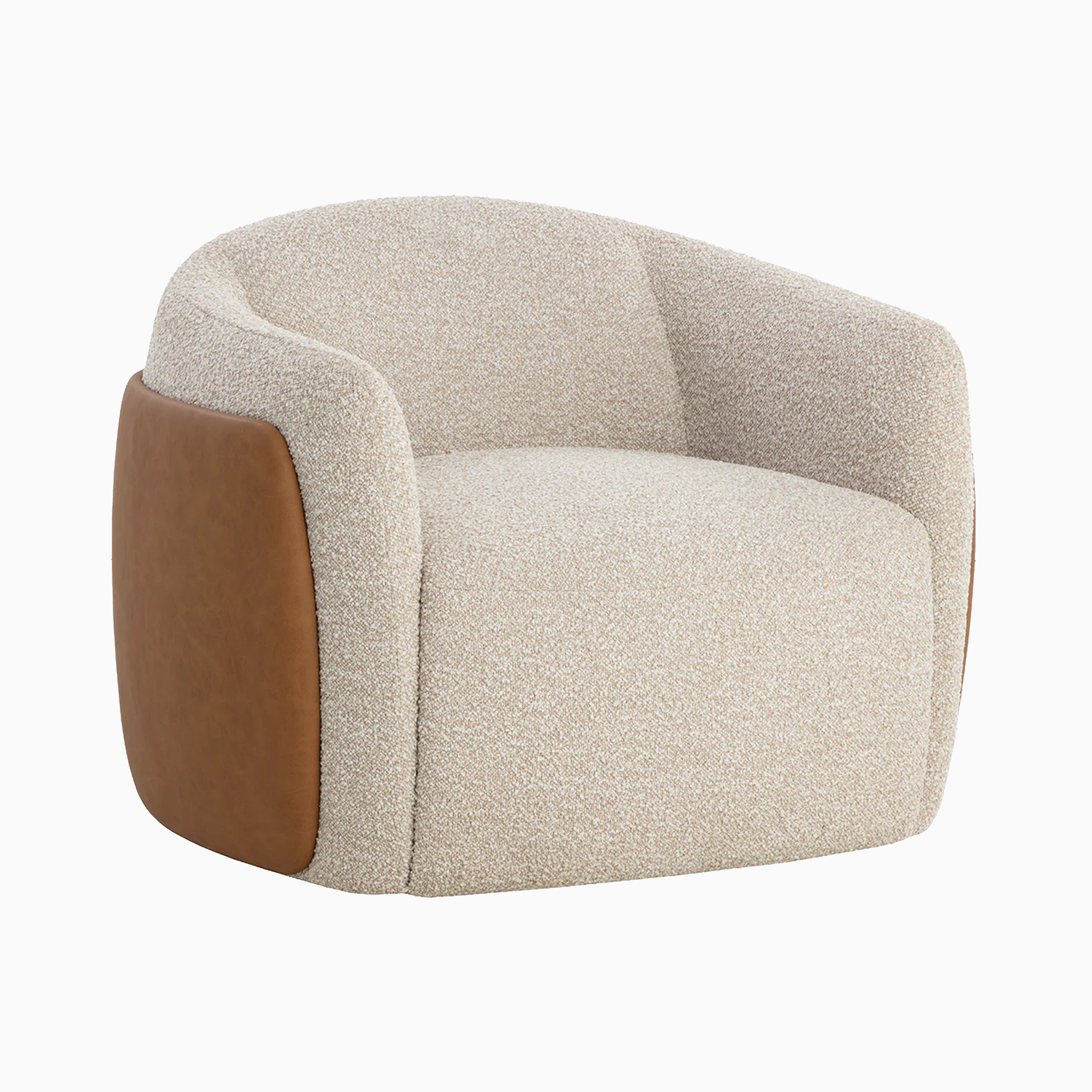Elyndra Swivel Lounge Chair in Taupe