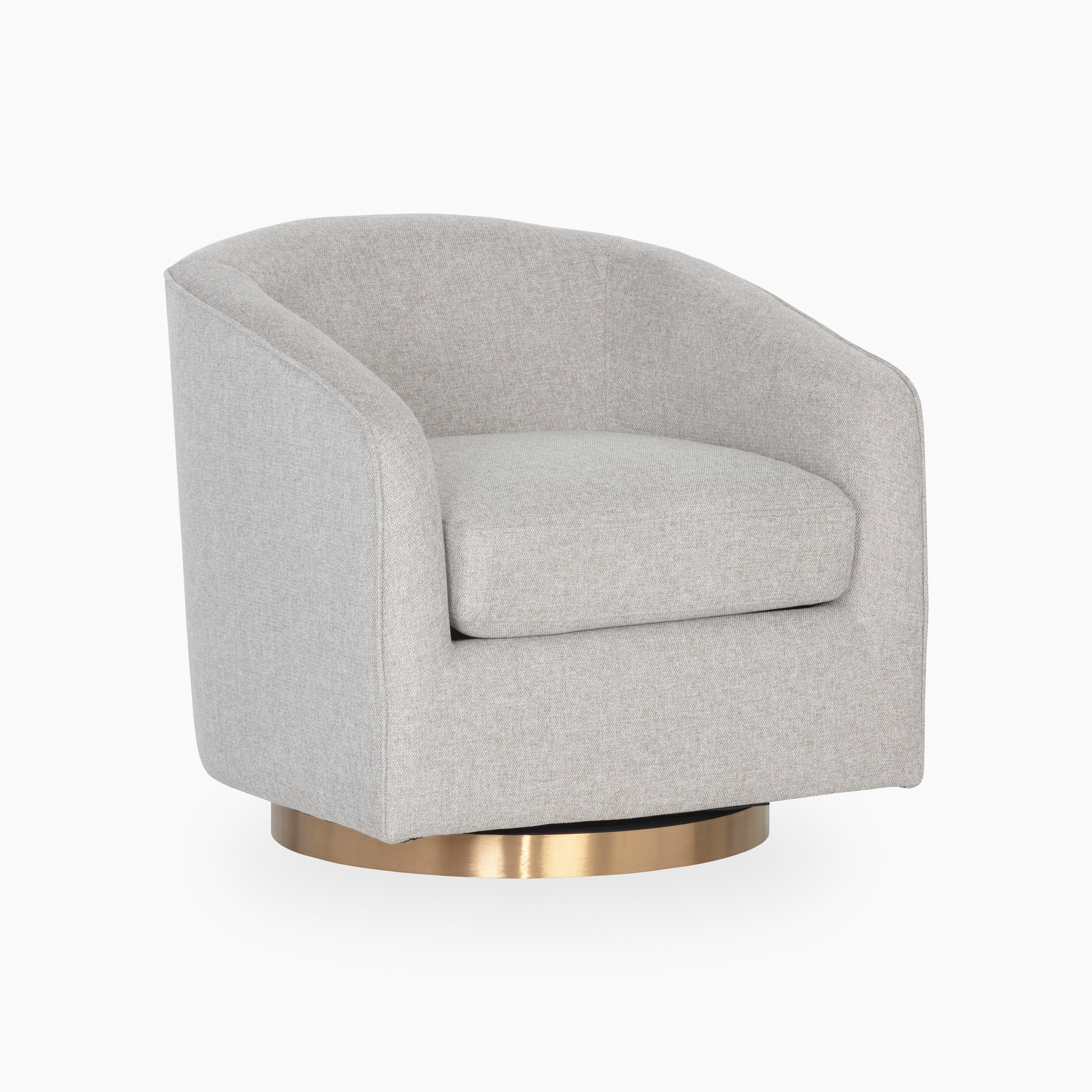Brionne Swivel Lounge Chair in Grey