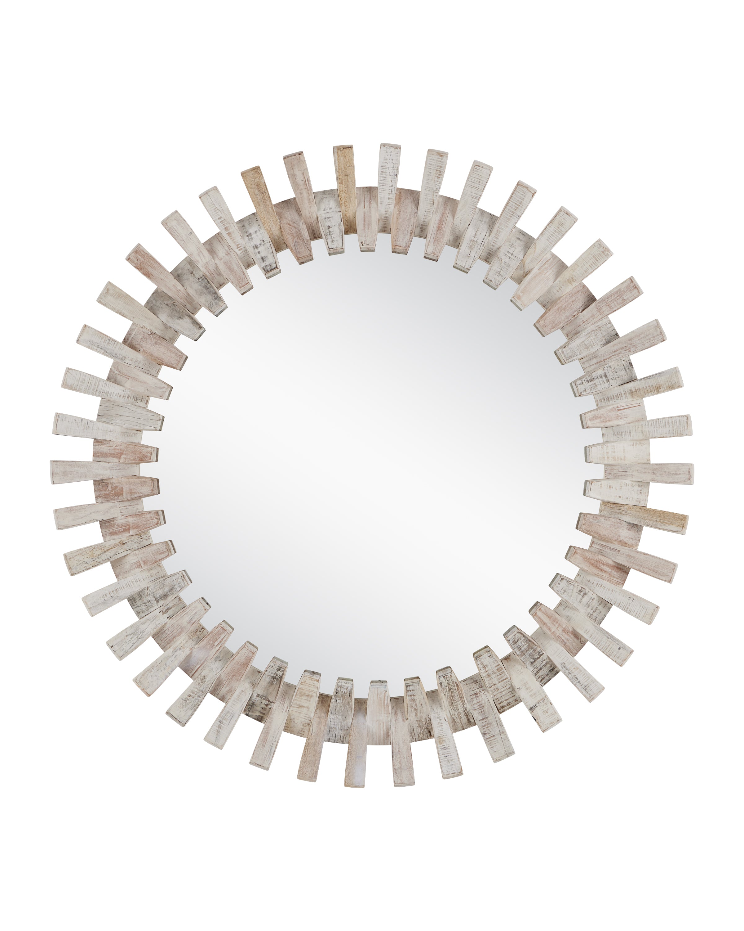 Bellmere Round Mirror in Whitewash