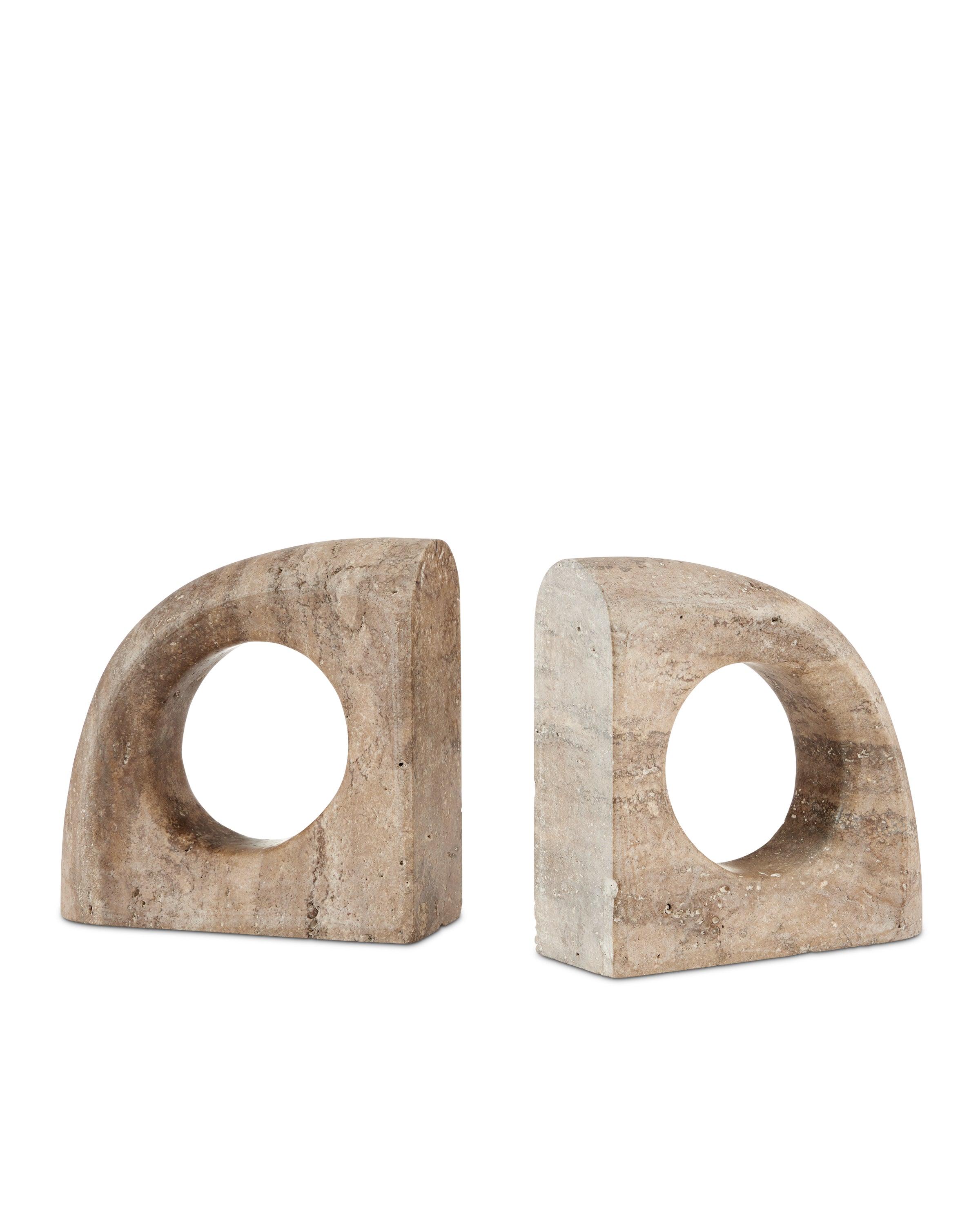 Corbett Travertine Bookend Set