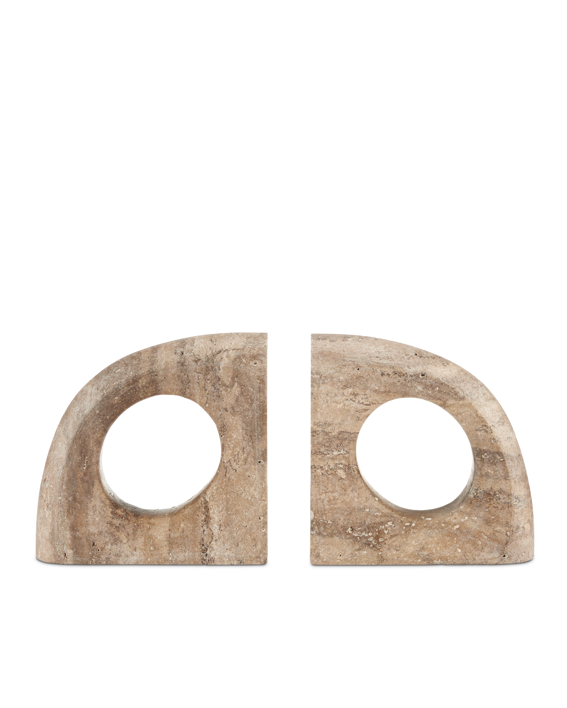 Corbett Travertine Bookend Set