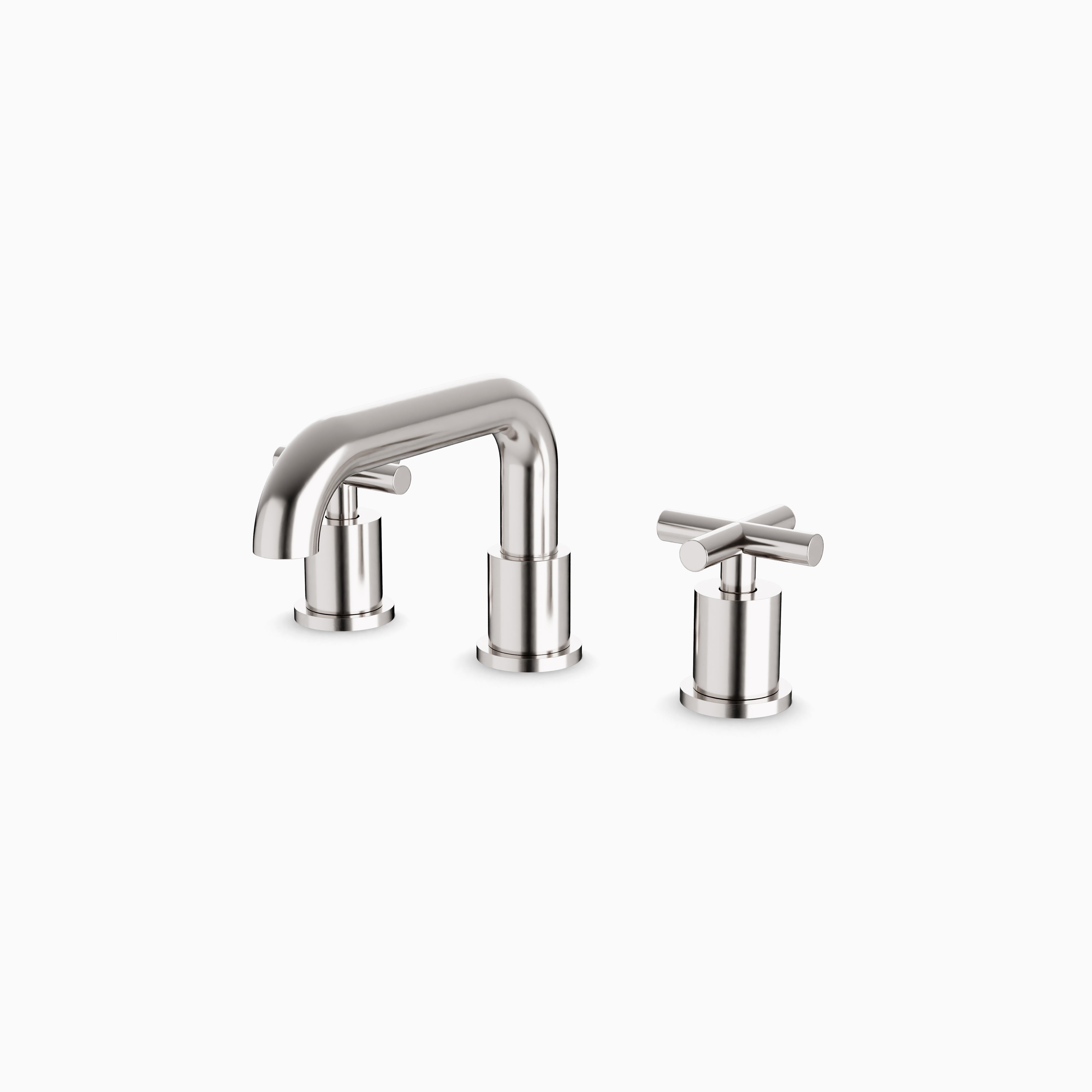 Alder 8" Widespread Bathroom Faucet With Low Spout & Cross Handles in Brushed Nickel
