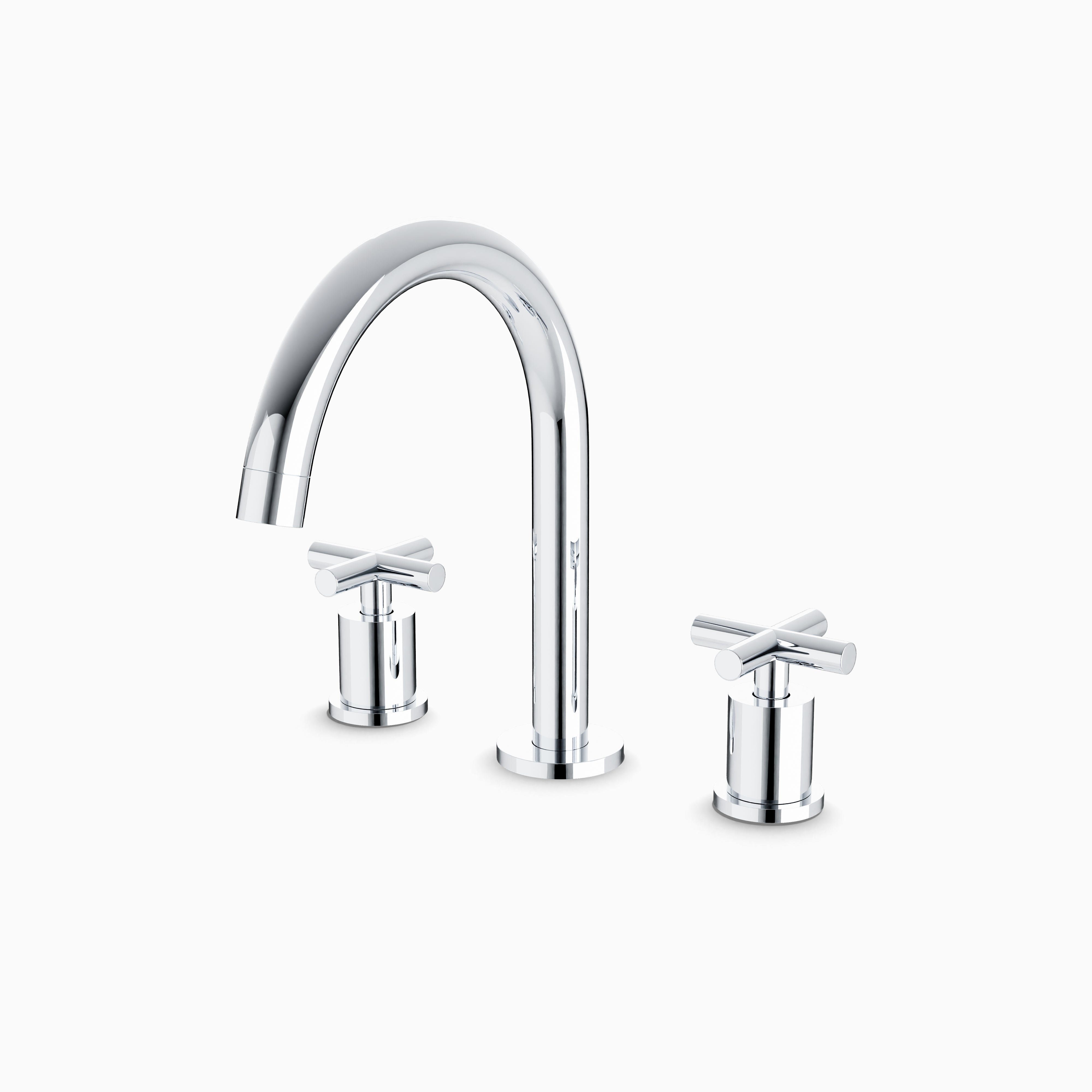 Alder 8" Widespread Bathroom Faucet With Arc Spout & Cross Handles in Chrome