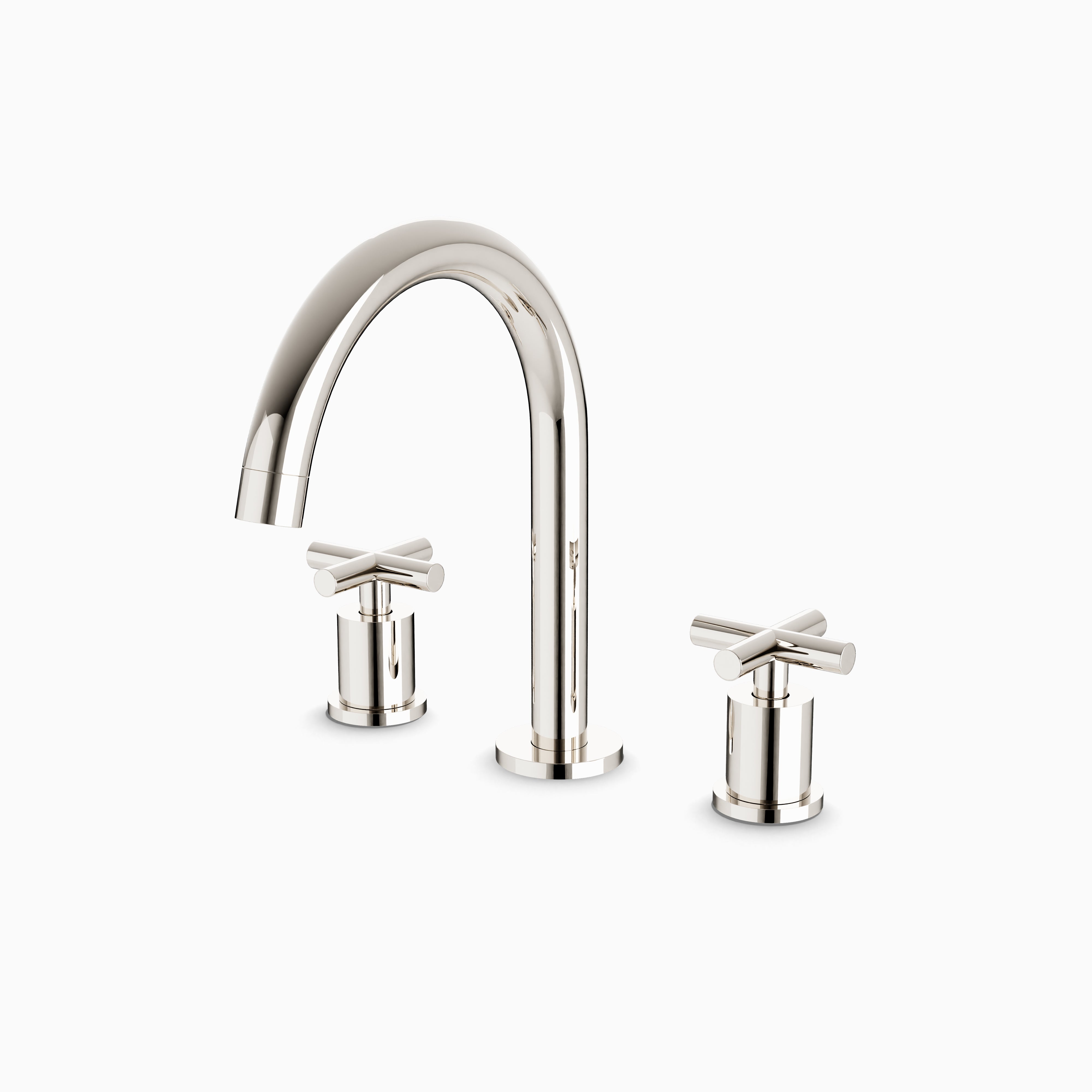 Alder 8" Widespread Bathroom Faucet With Arc Spout & Cross Handles in Polished Nickel