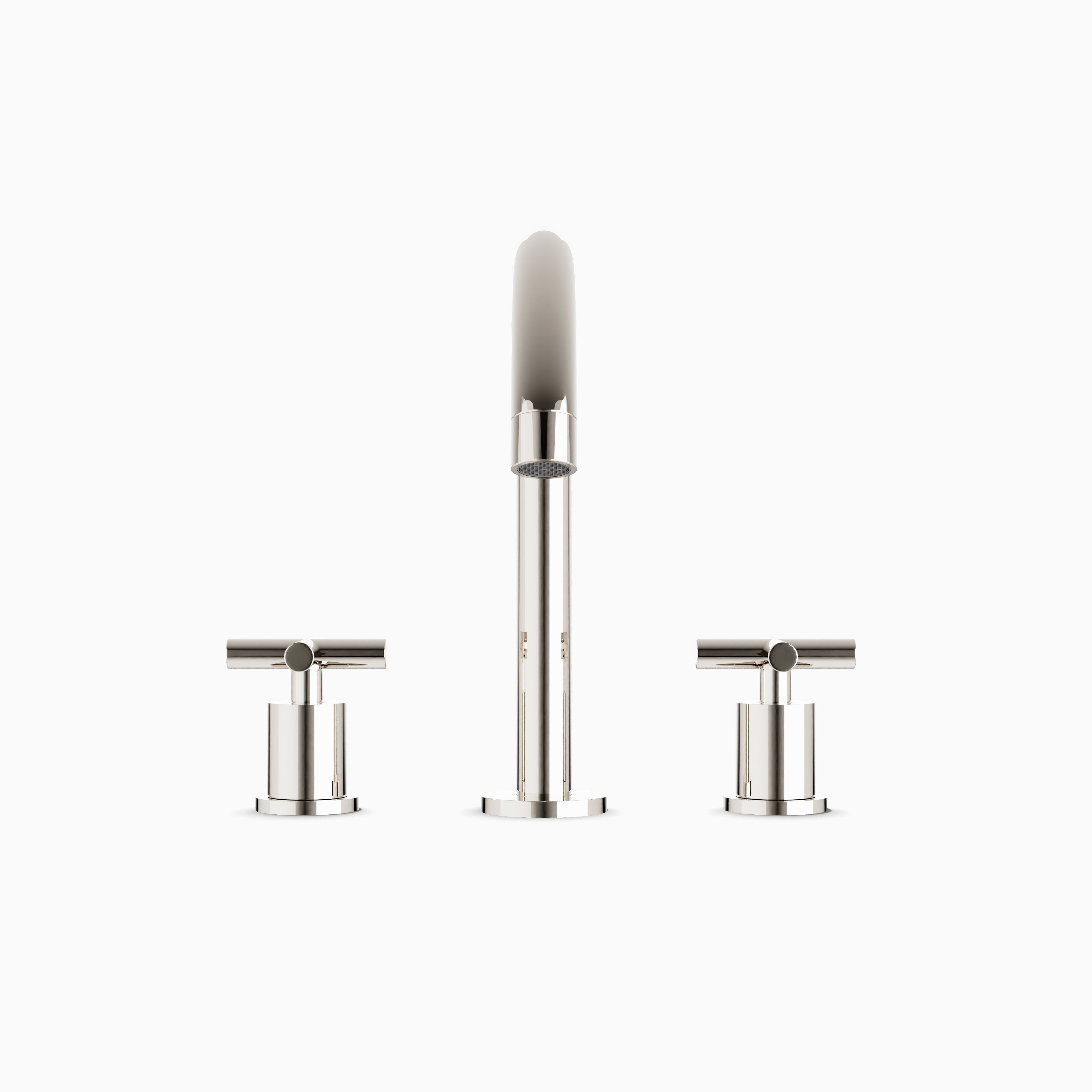 Alder 8" Widespread Bathroom Faucet With Arc Spout & Cross Handles in Polished Nickel