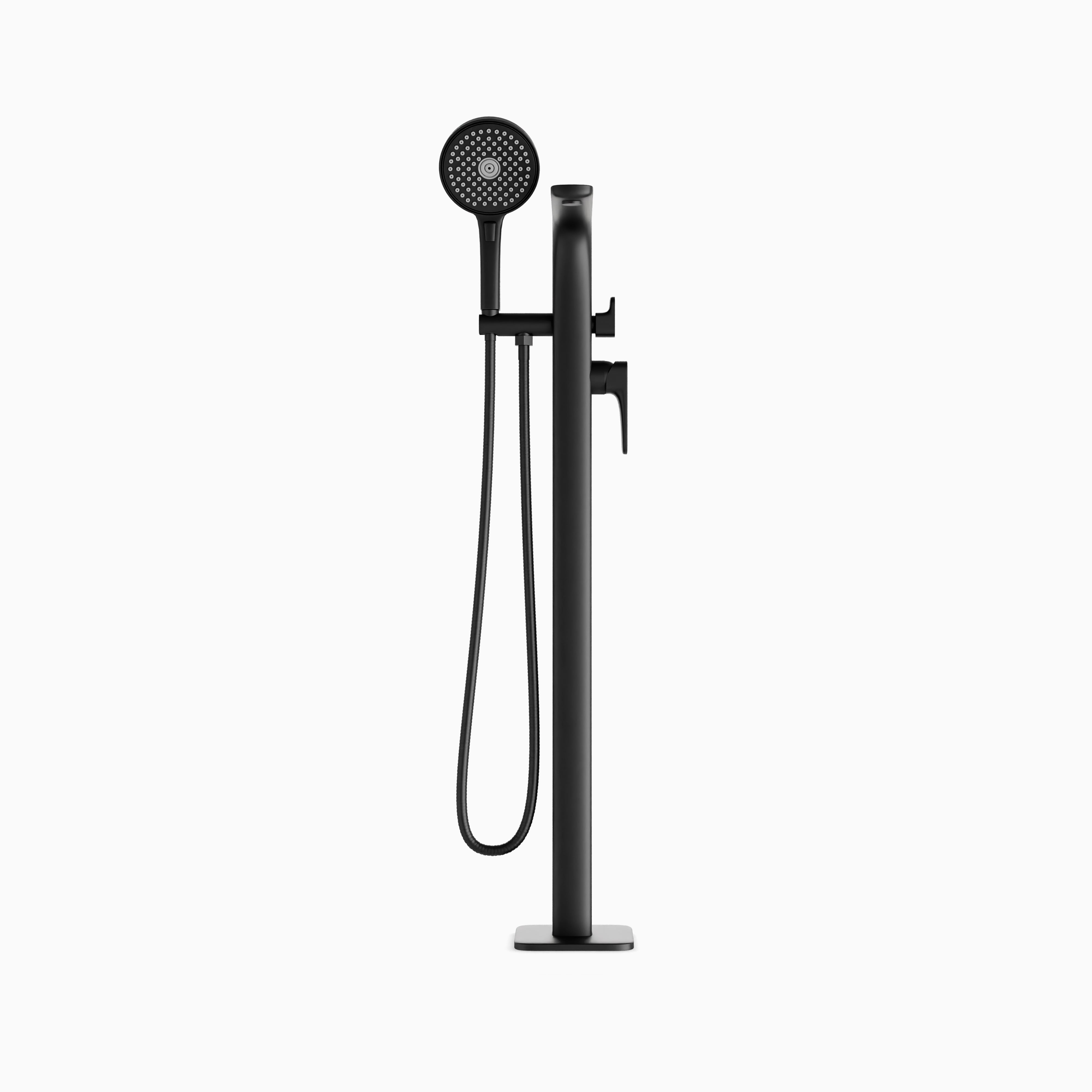Cove Floor Mount Tub Filler Trim Kit with Hand Shower in Matte Black