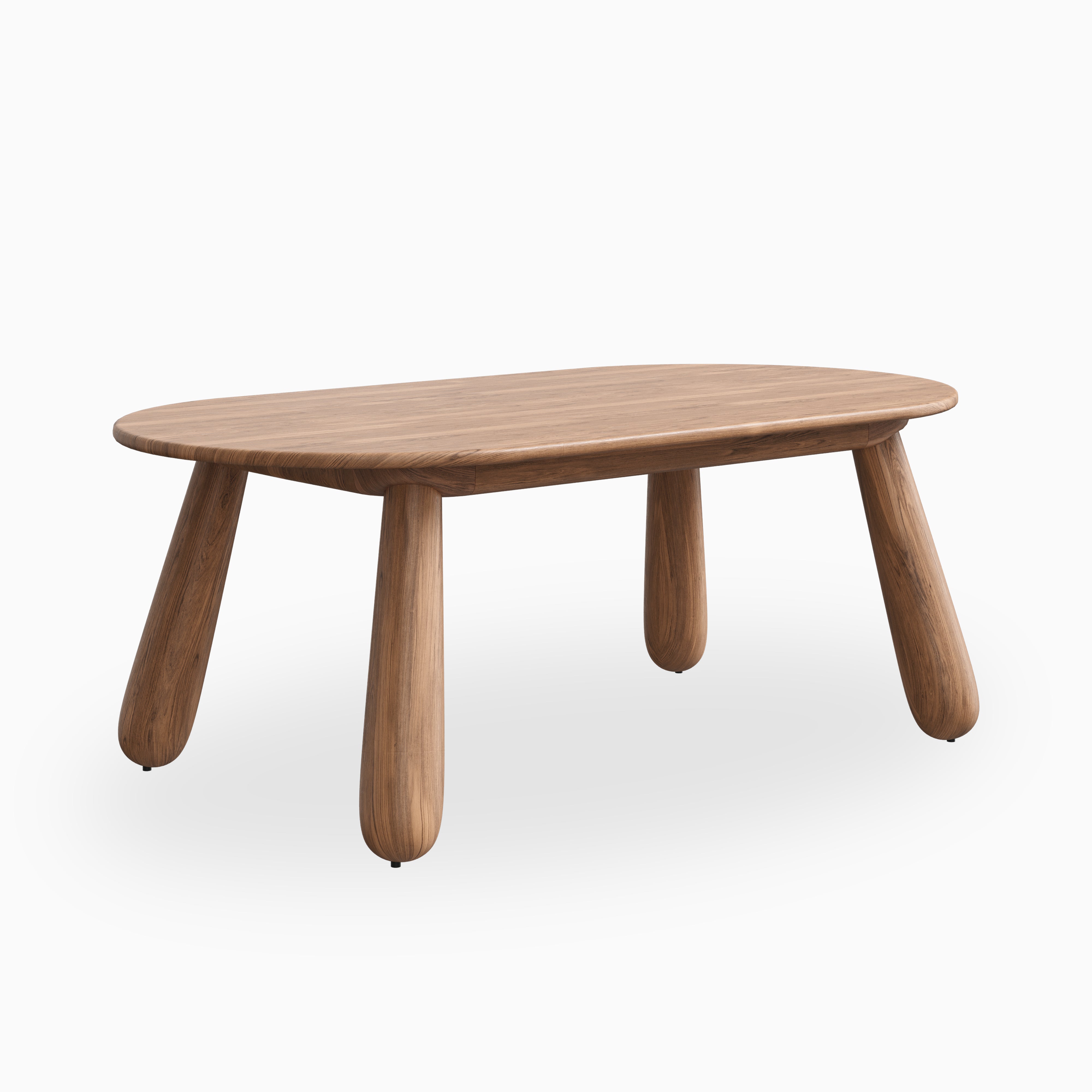 Dorien Walnut Oval Dining Table in Matte, 80"