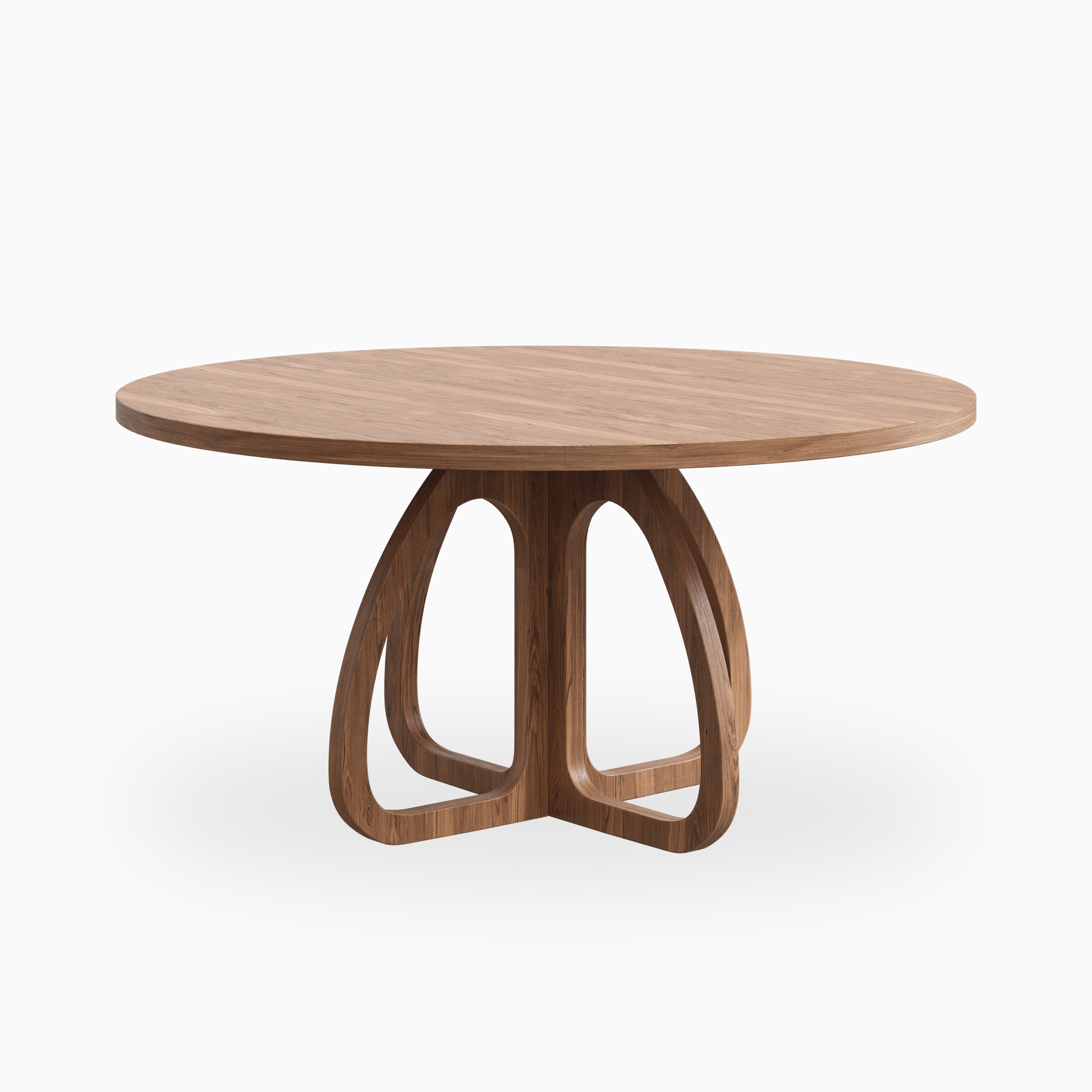 Laurent Walnut Round Dining Table in Matte, 60"