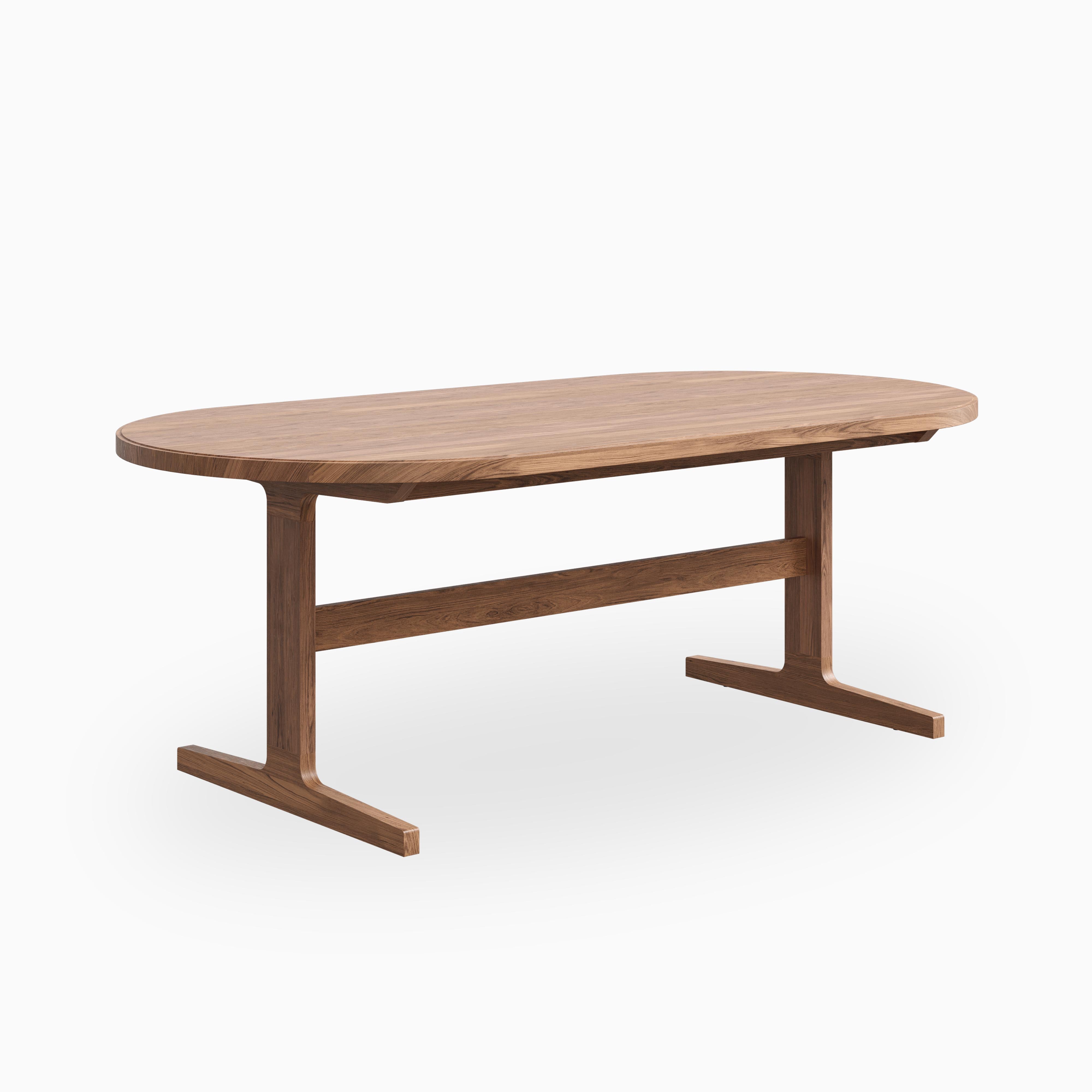 Fleurin Walnut Oval Dining Table in Matte, 84"