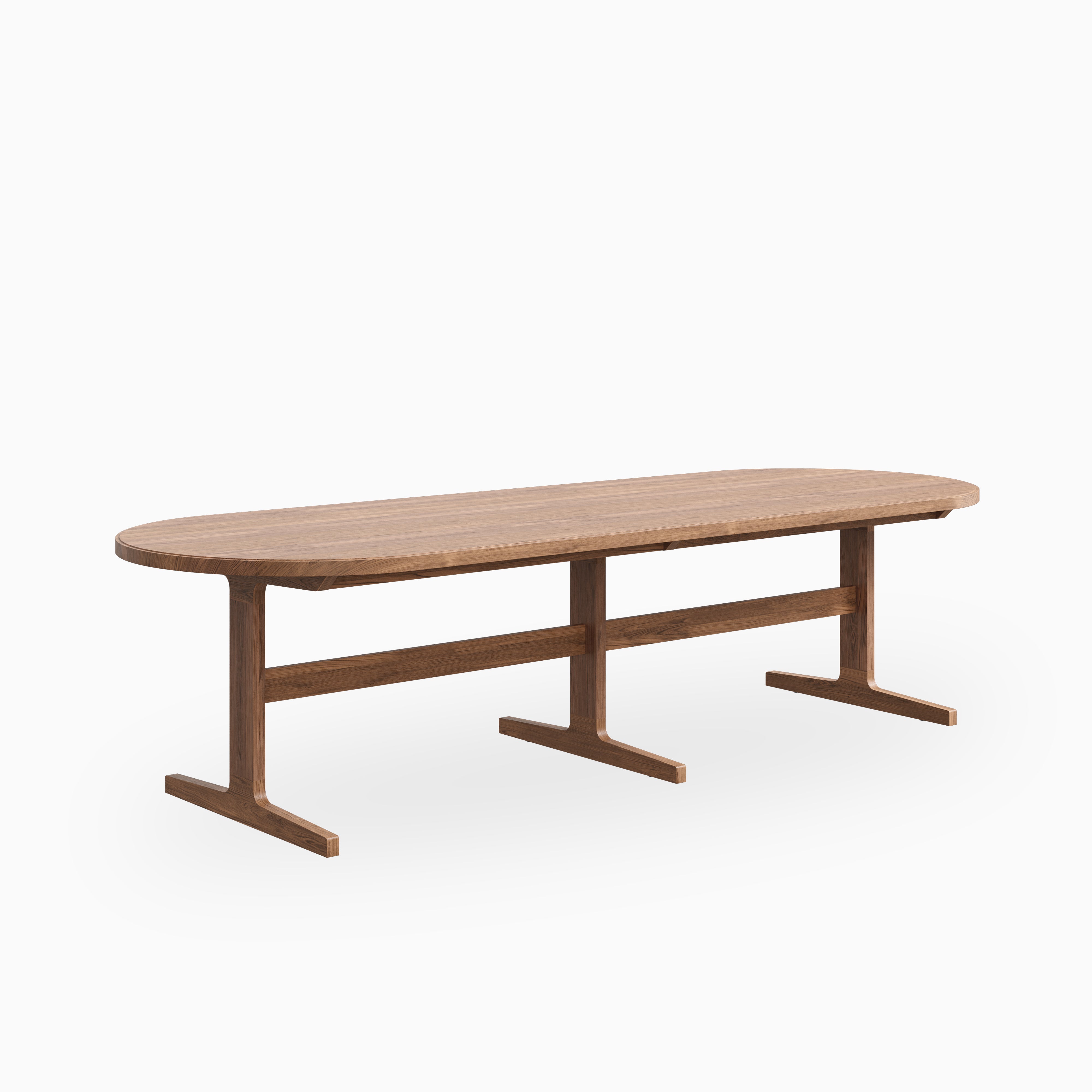 Fleurin Walnut Oval Dining Table in Matte, 120"